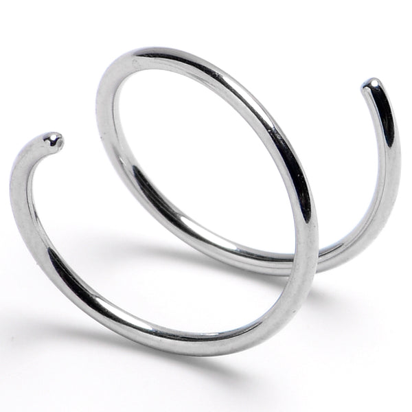 20 Gauge Double Hoop 316L Surgical Steel Right Spiral Nose Ring BodyCandy