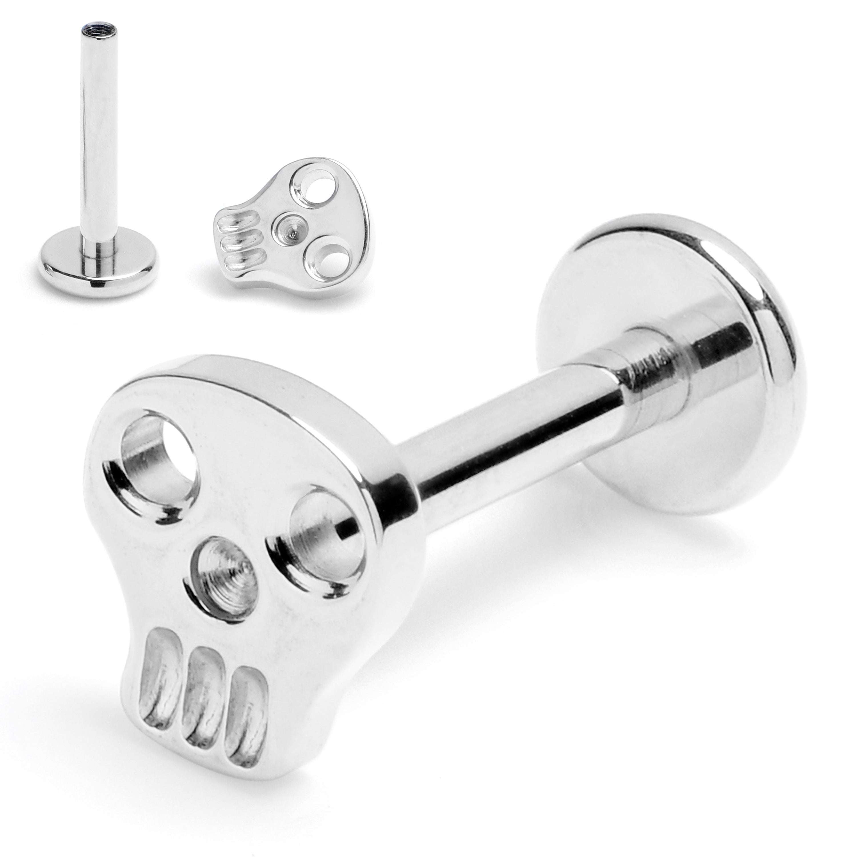 16G 5/16 ASTM F-136 Implant Grade Titanium Internally Threaded Skull Labret