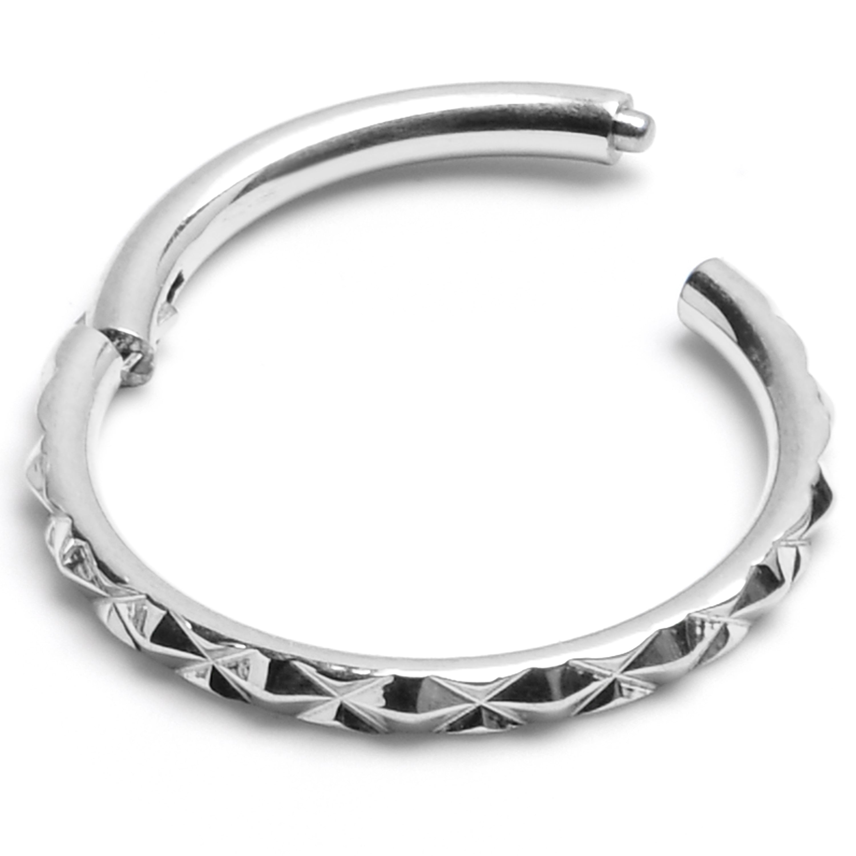 16G 3/8 Punk Texture Precision Hinge Segment Ring