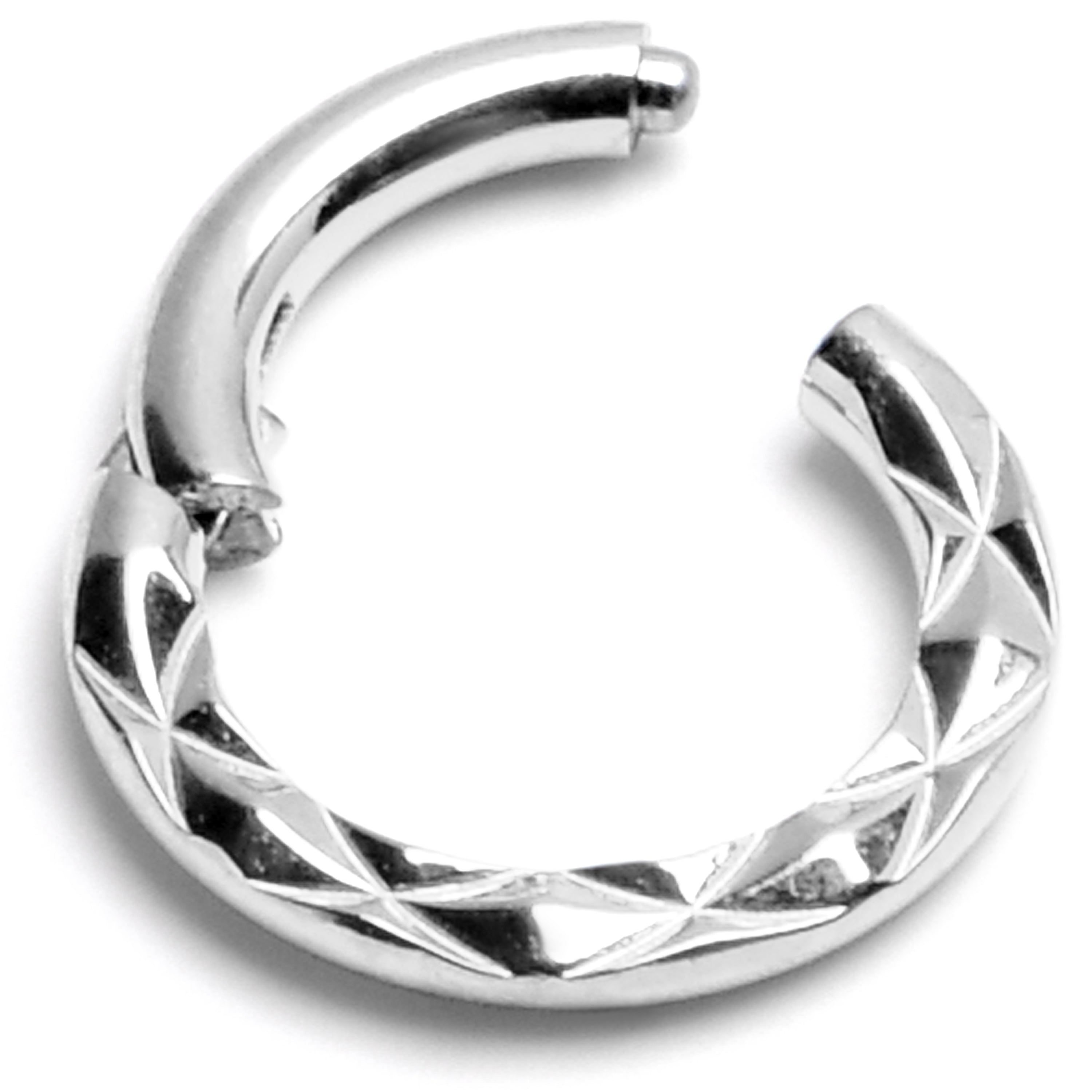 16G 1/4 Punk Texture Precision Hinge Segment Ring