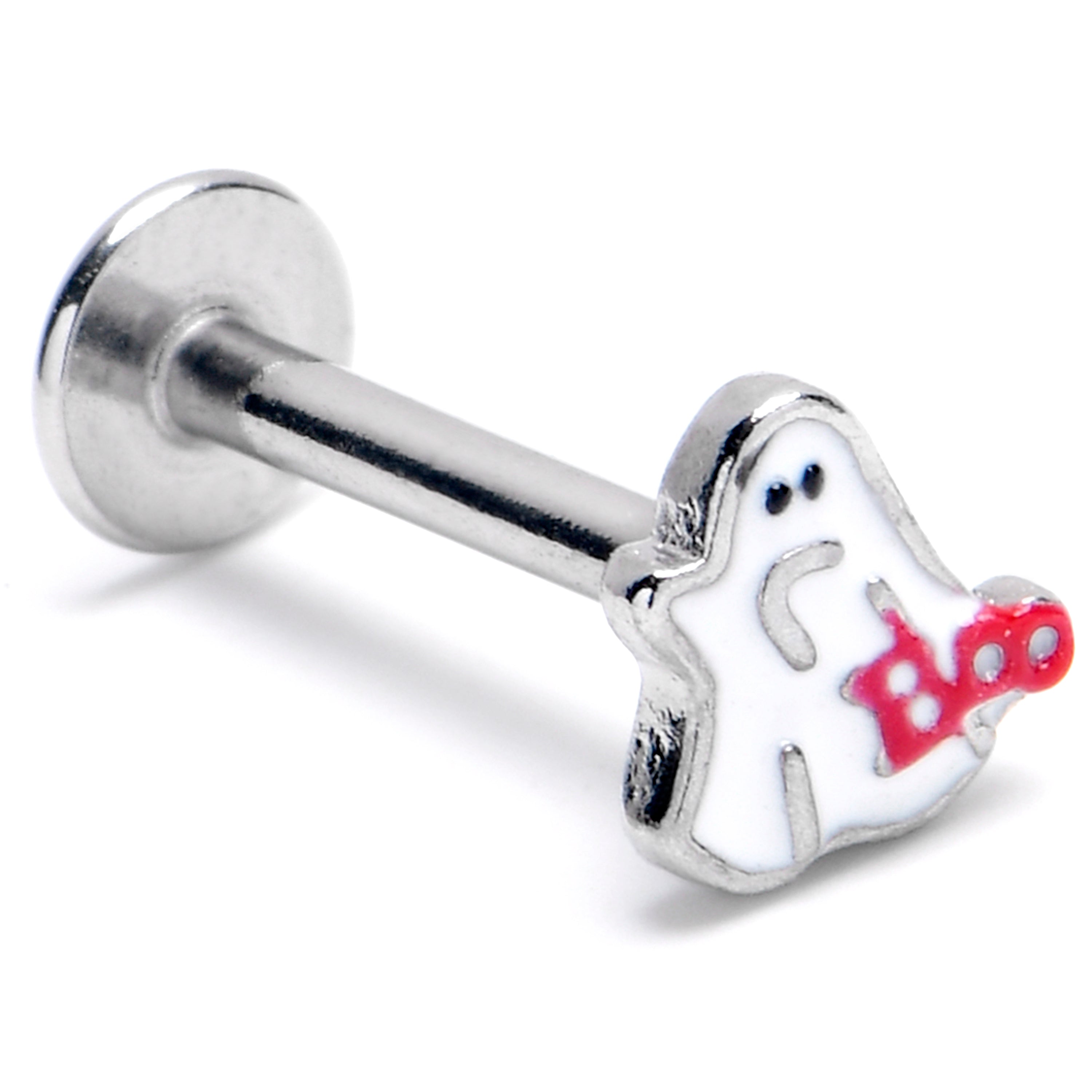 16G 5/16 Boo Ghost Red White Halloween Labret Monroe Tragus