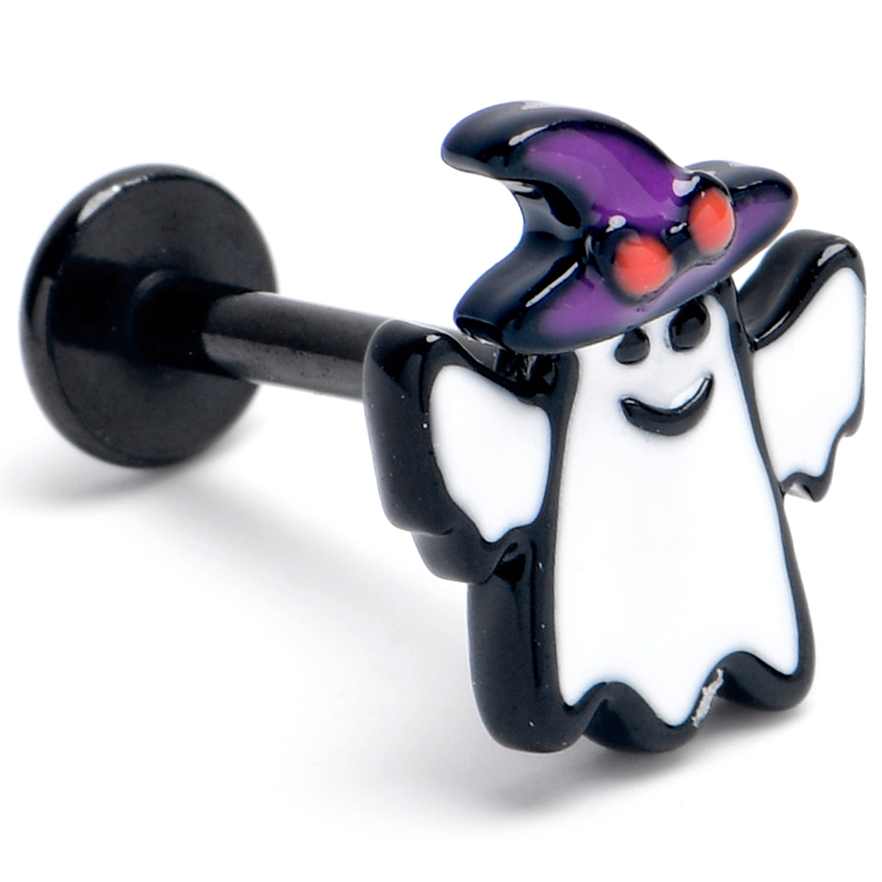 16G 5/16 Black Witch Hat Ghost Halloween Labret Monroe Tragus