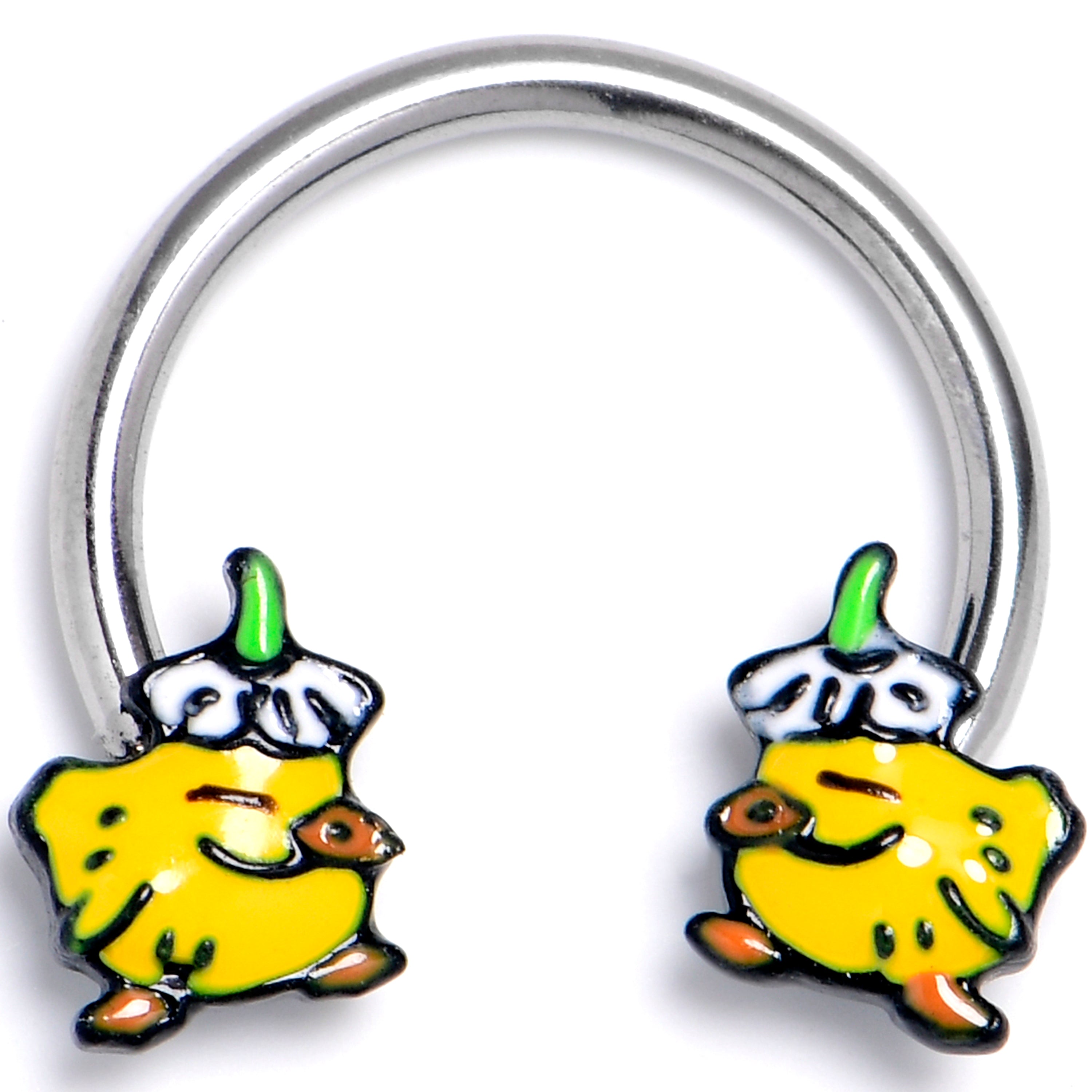 16G 3/8 Duck Flower Hat Horseshoe Circular Barbell