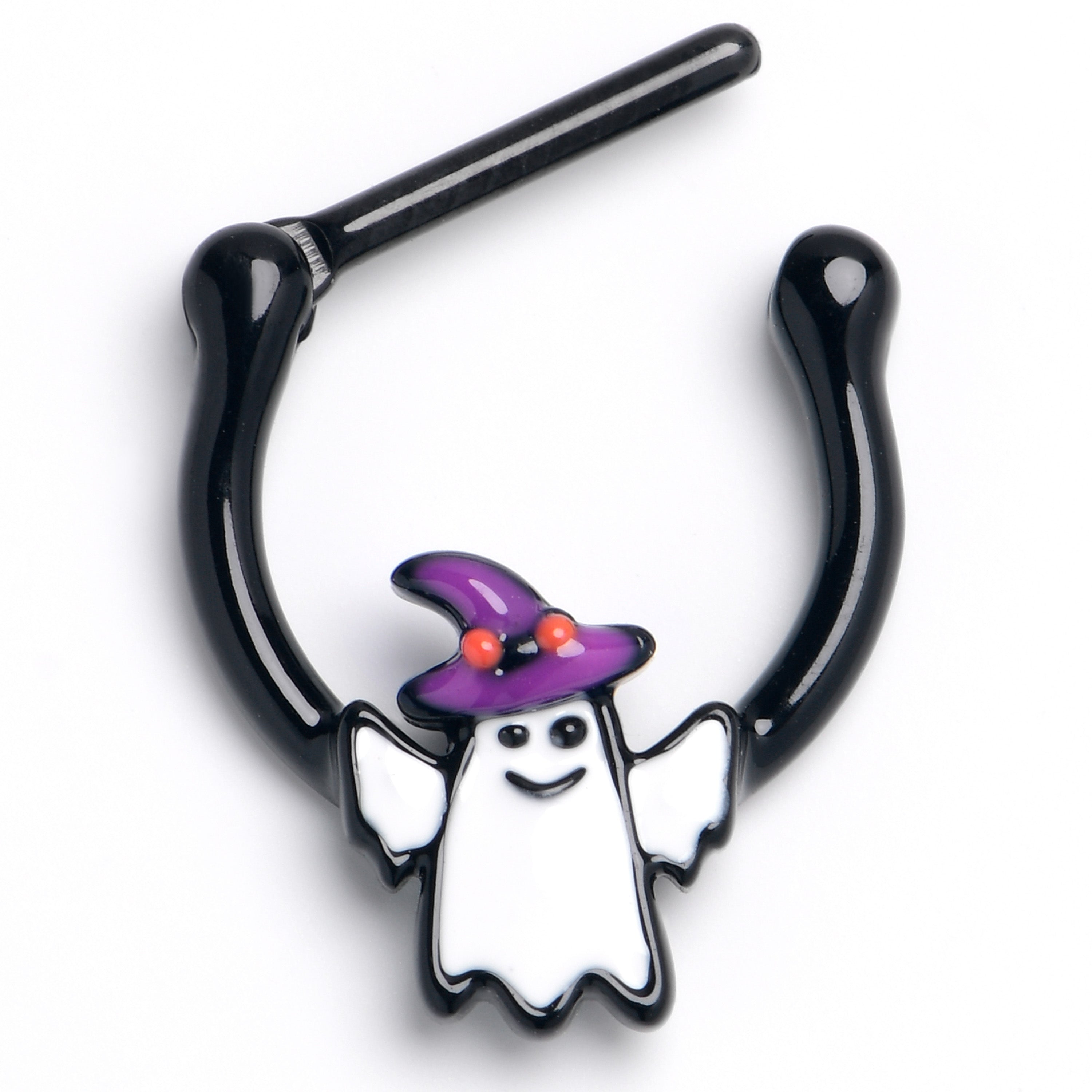 16G 5/16 Black Witch Hat Ghost Cartilage Clicker