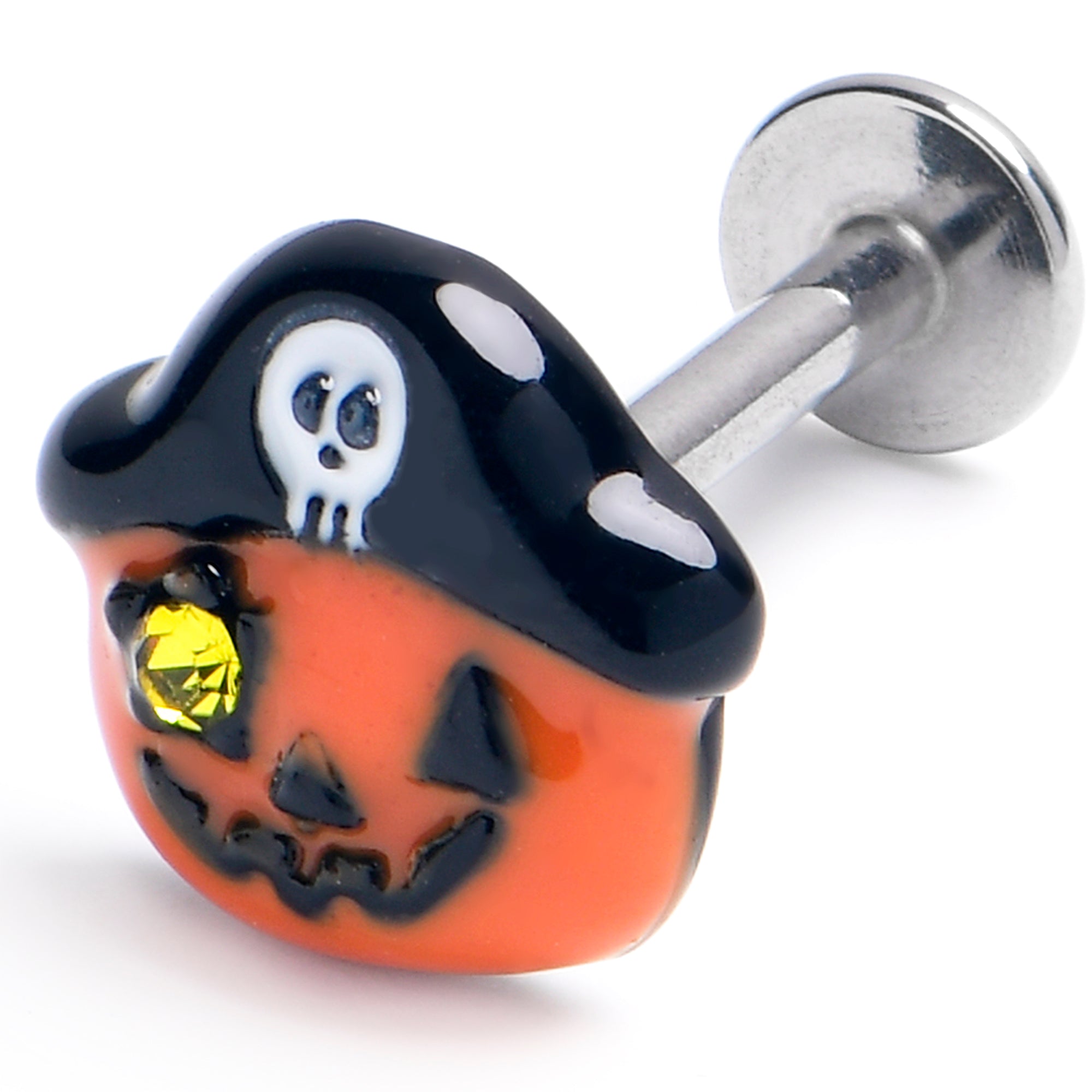 16G 5/16 Yellow Gem Orange Pirate Pumpkin Labret Monroe Tragus