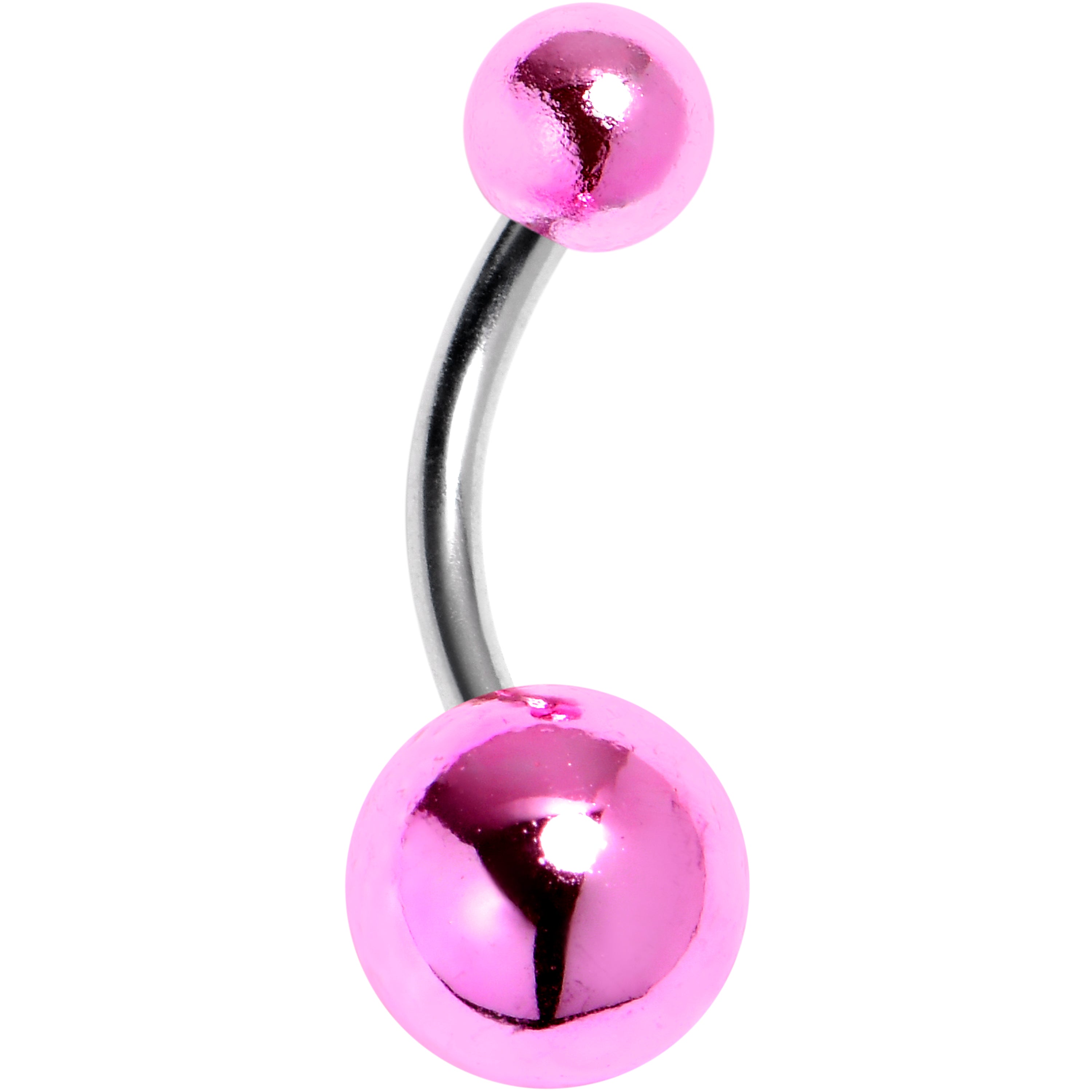 Style Metal Pink Acrylic End Belly Ring