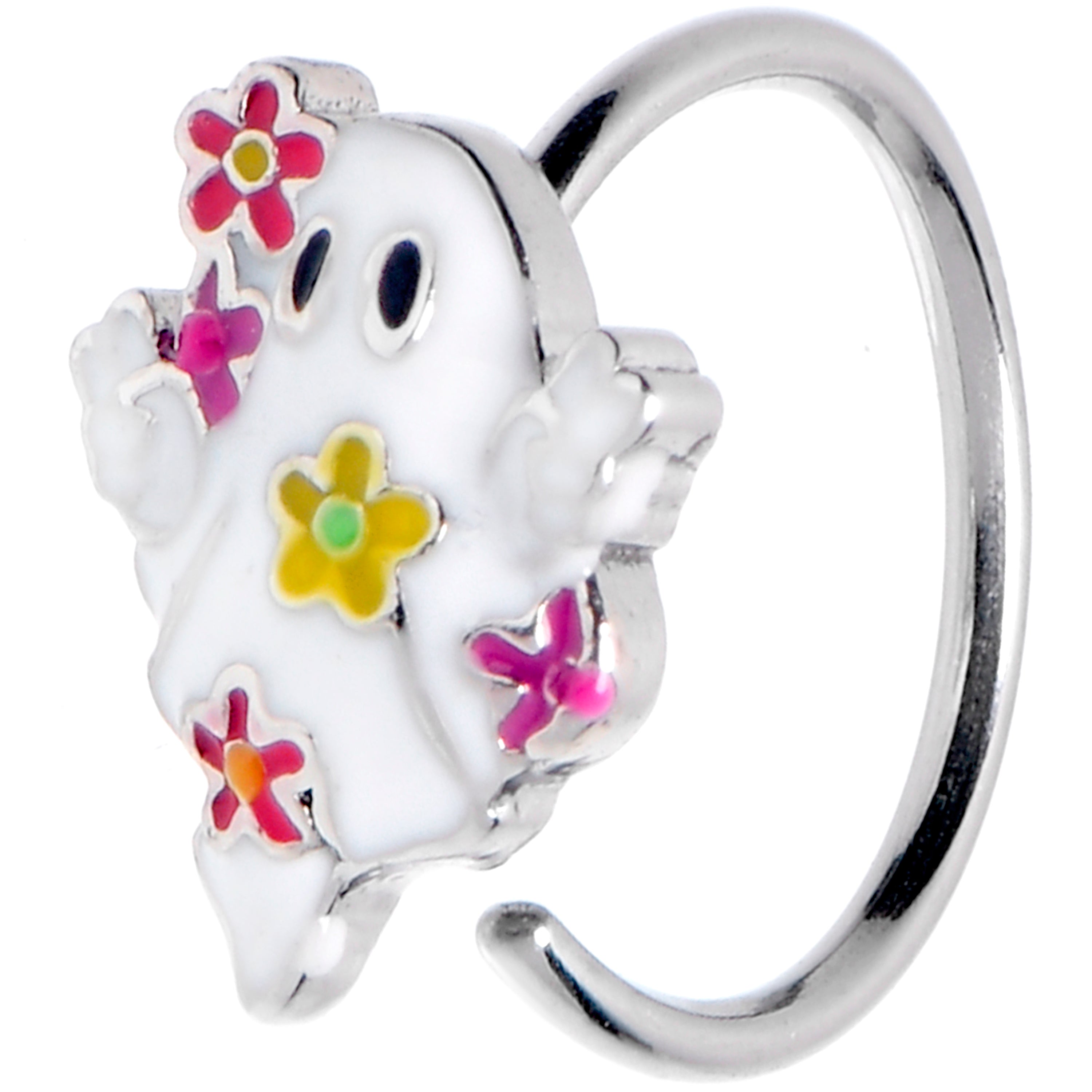20G 5/16 Halloween Floral Ghost Nose Hoop