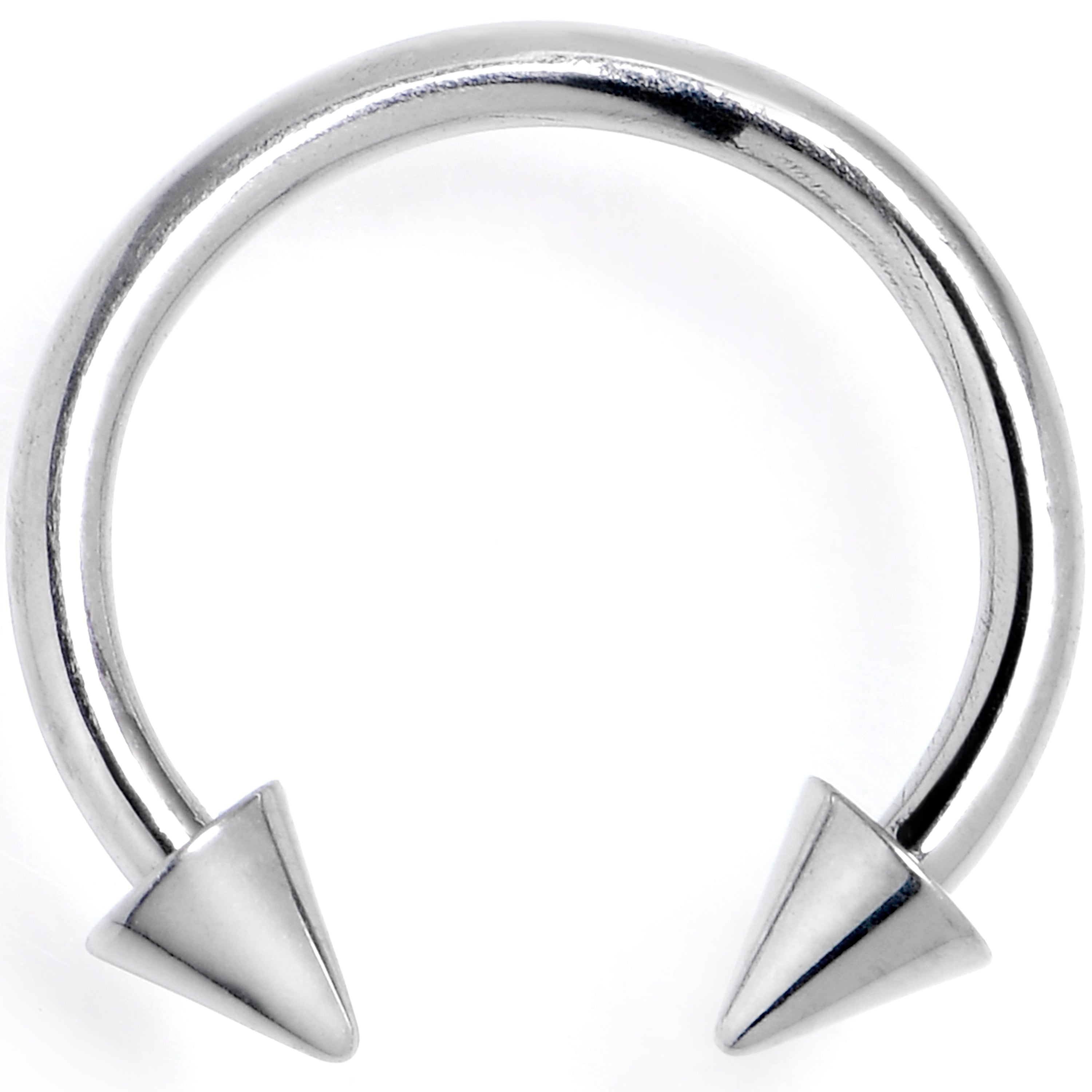 16G 3/8 G23 Titanium Punk Cone End Horseshoe Circular Barbell