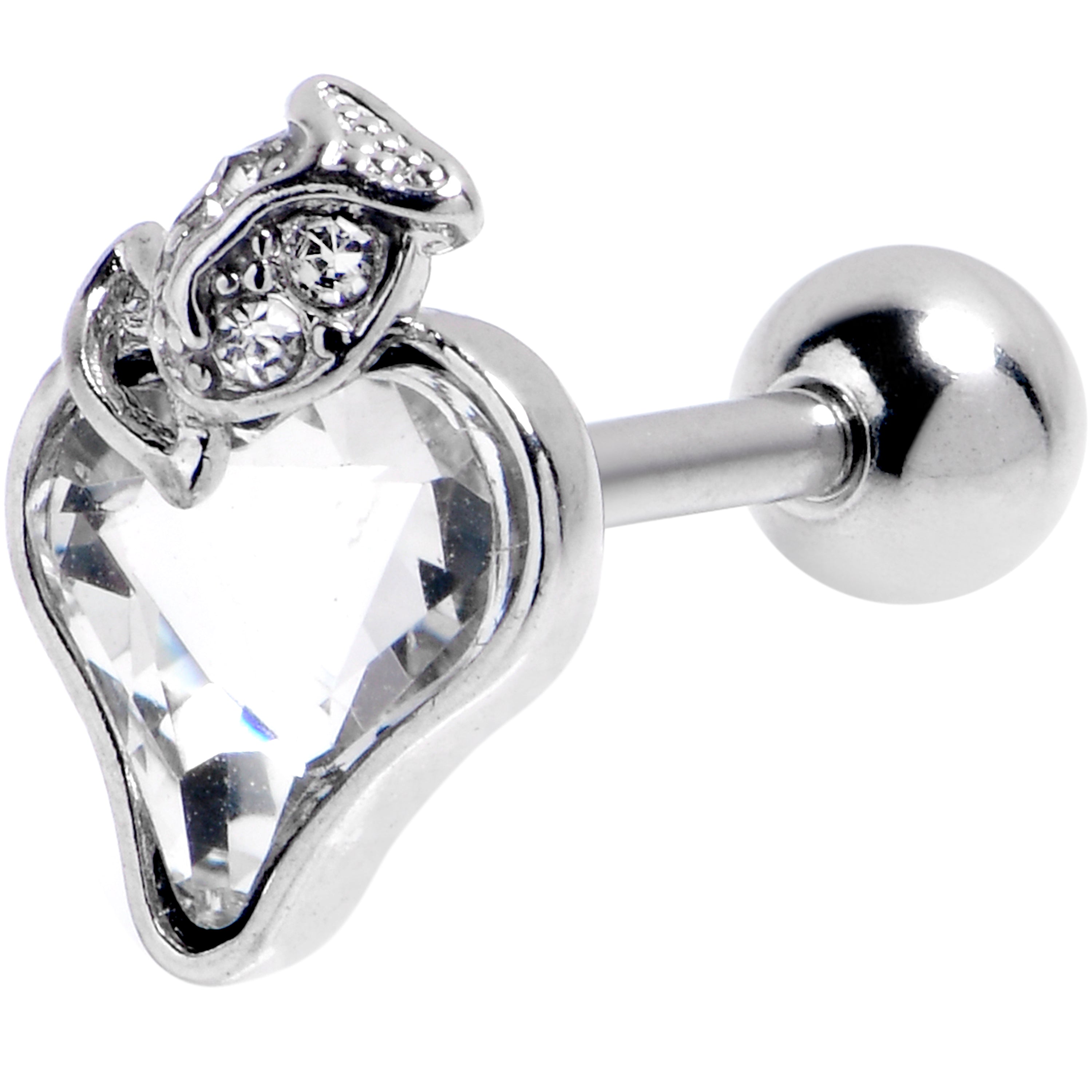 16G 1/4 Clear Gem Strawberry Love Cartilage Tragus Earring