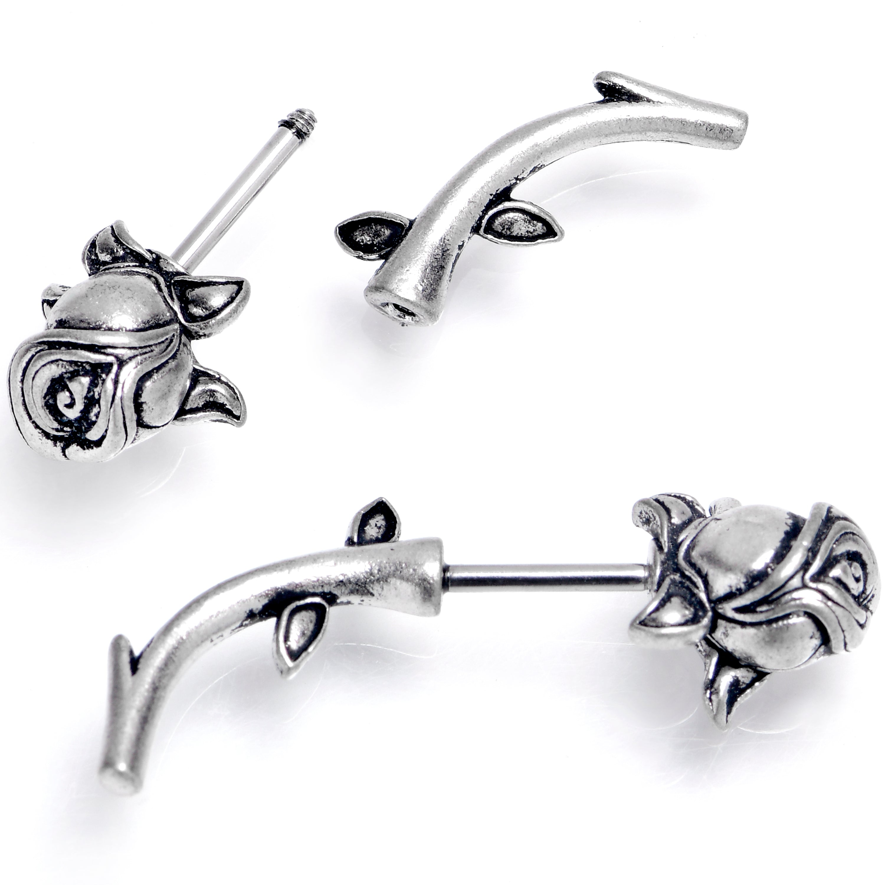 16G 5/16 Optical Illusion Rose Flower Cheater Plug Set