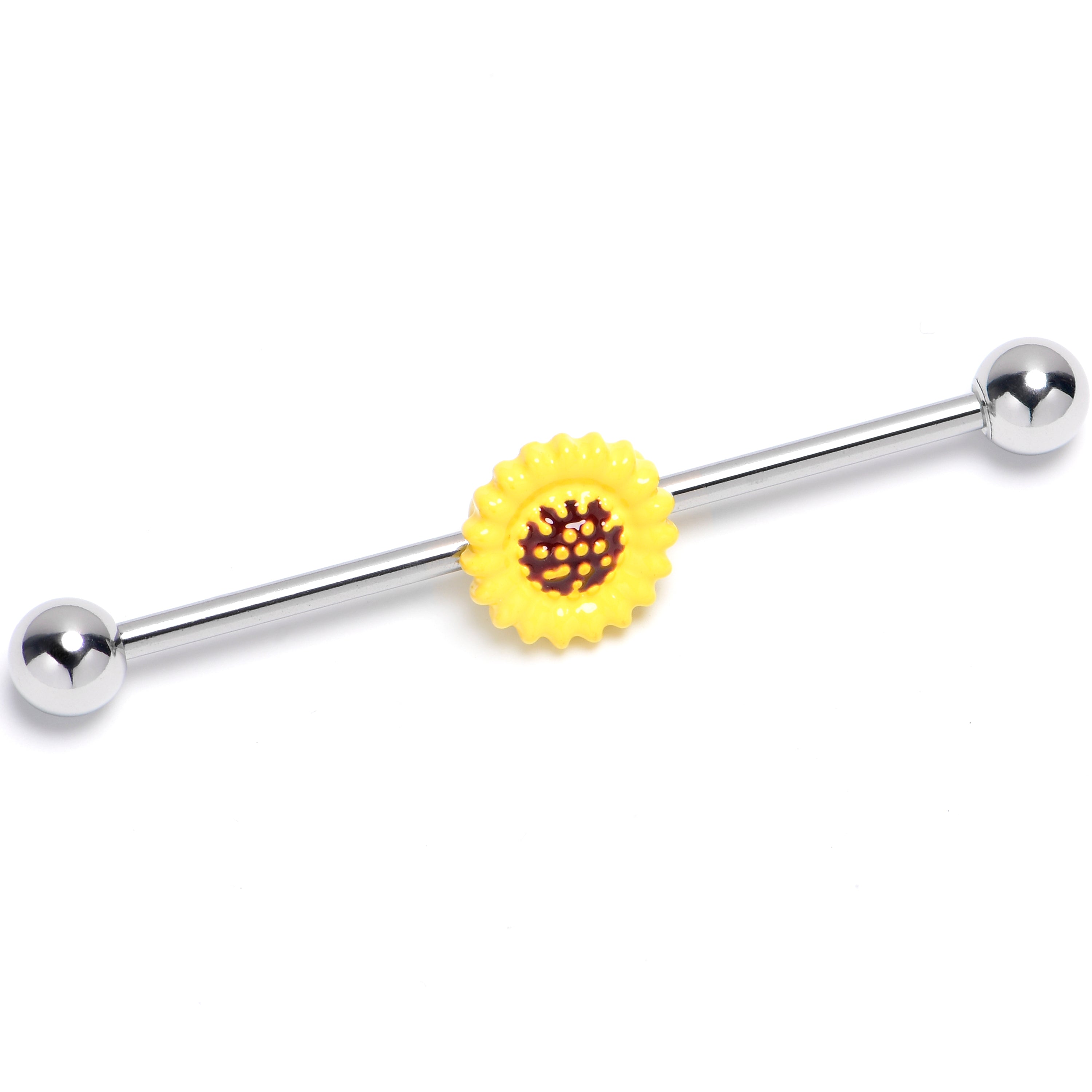 14G Sunny Simple Sunflower Industrial Barbell 38mm