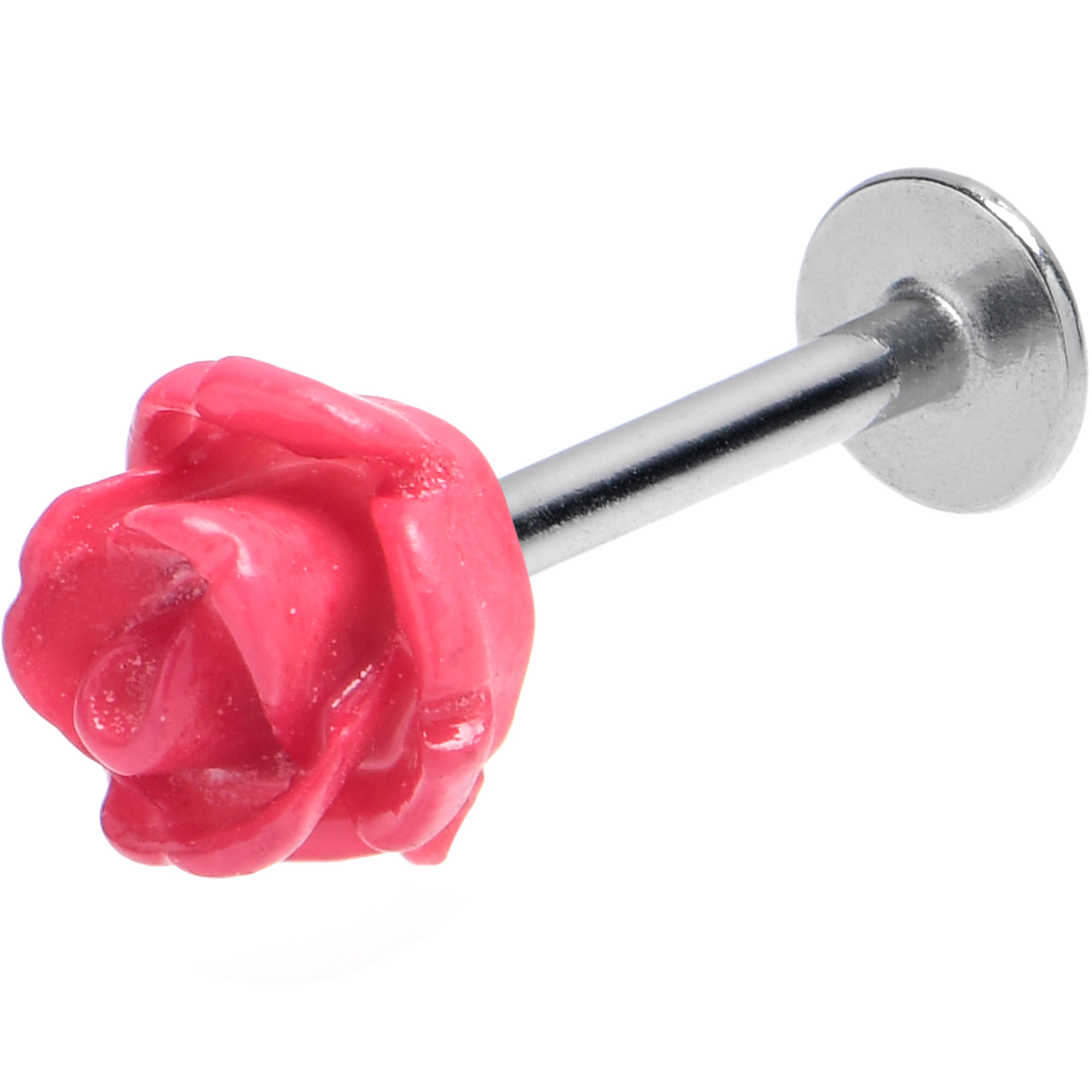 16G 3/8 Open Bloom Rose Pink Labret Monroe Tragus