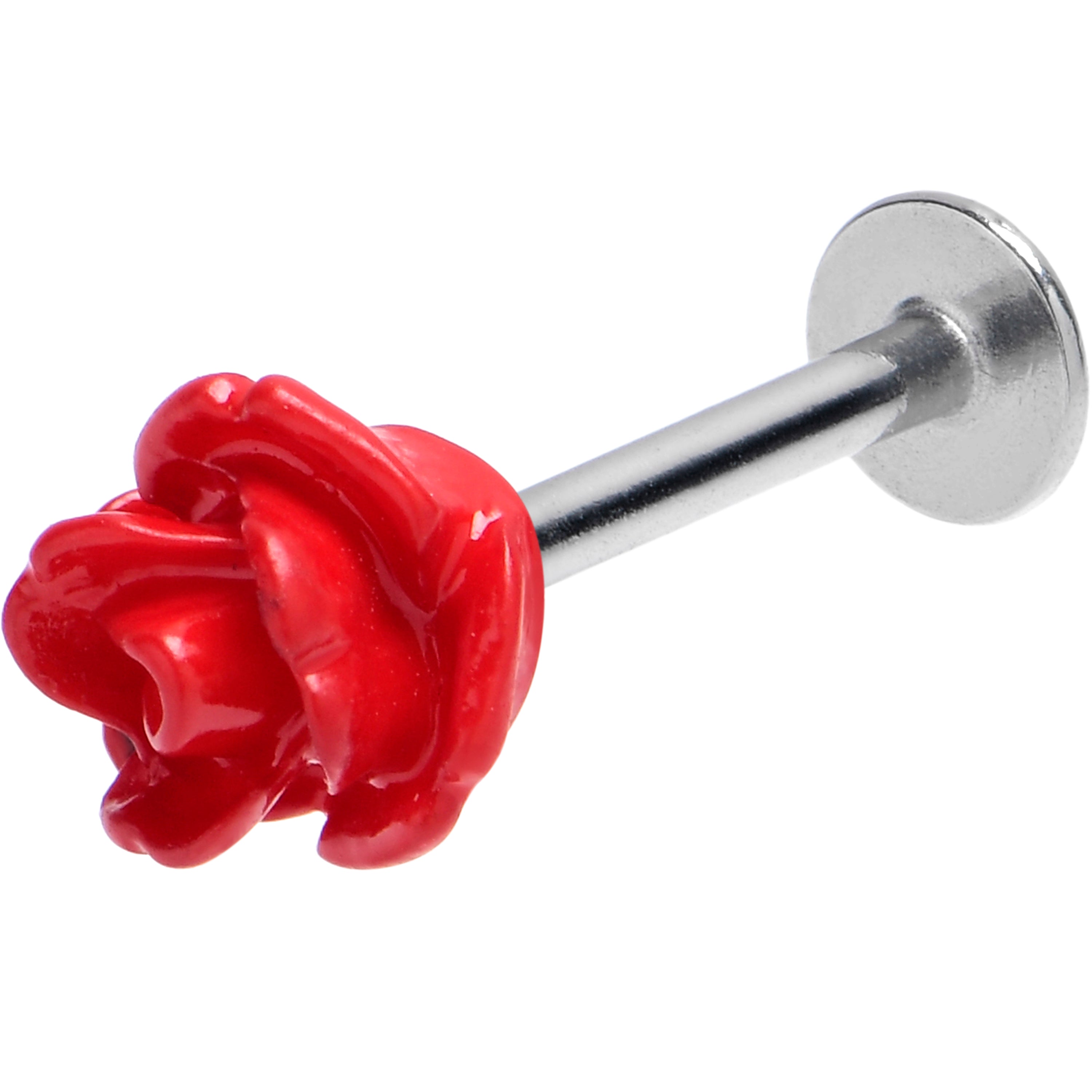 16G 3/8 Open Bloom Rose Red Labret Monroe Tragus