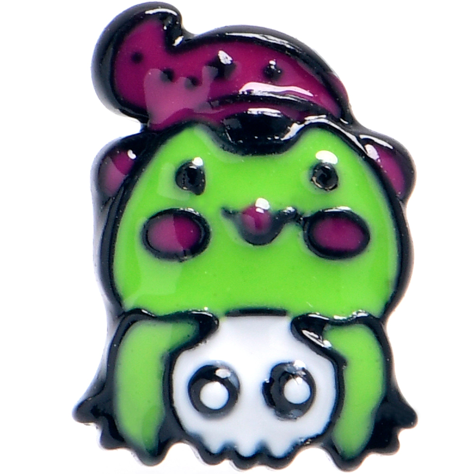 16G 5/16 Black Witch Frog Skull Halloween Labret Monroe Tragus