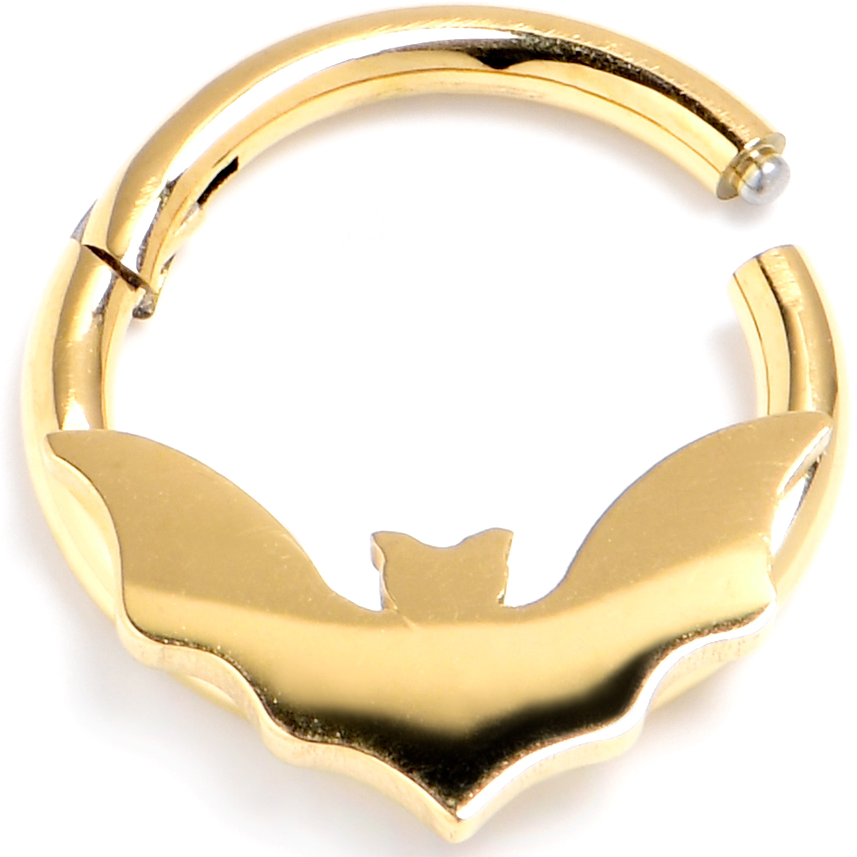 16G 5/16 Gold PVD Bat Precision Hinged Segment Ring