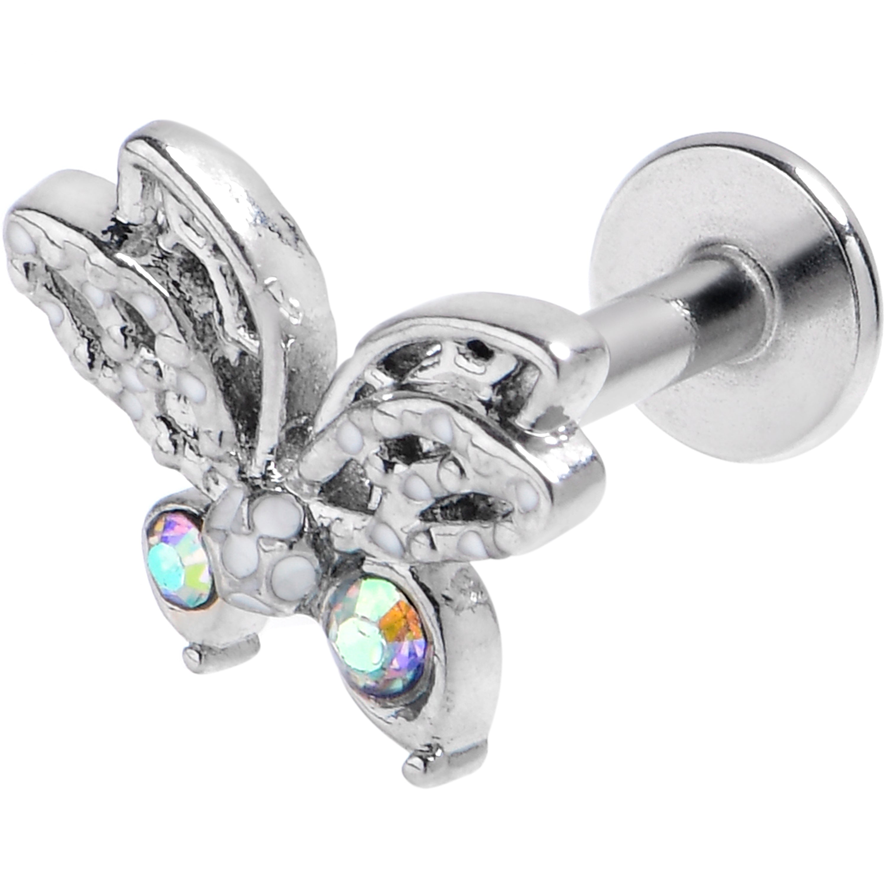 16G 5/16 Aurora CZ Gem Ultra Drama Butterfly Labret Monroe Tragus