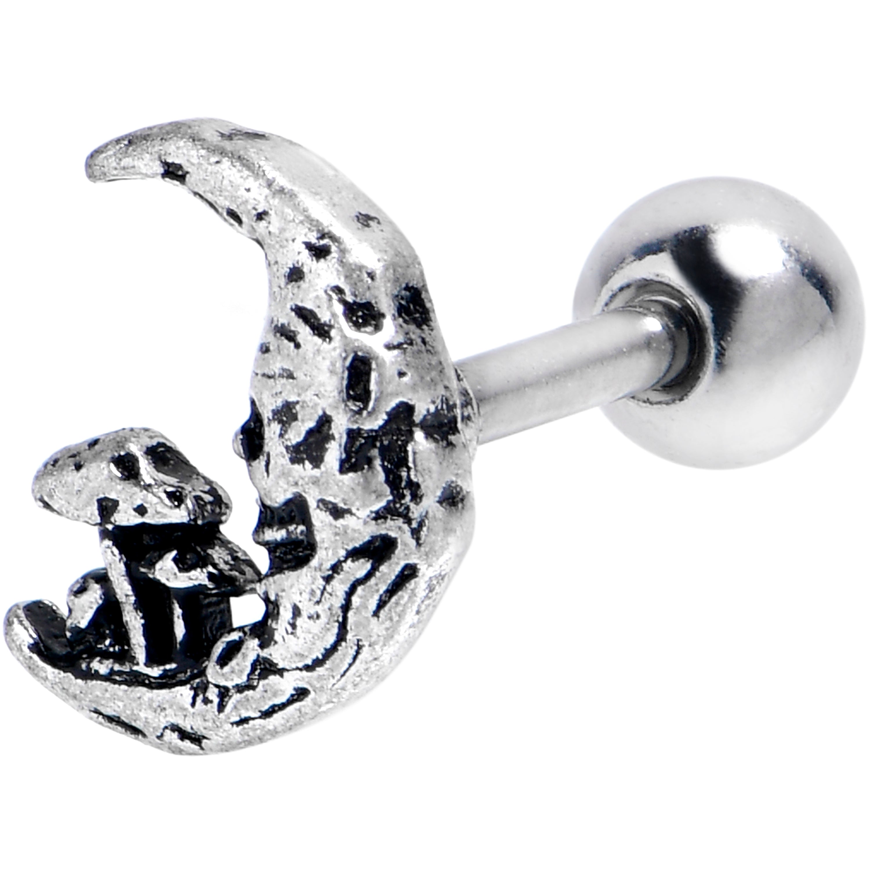 16G 1/4 Mushrooms on the Moon Cartilage Tragus Earring