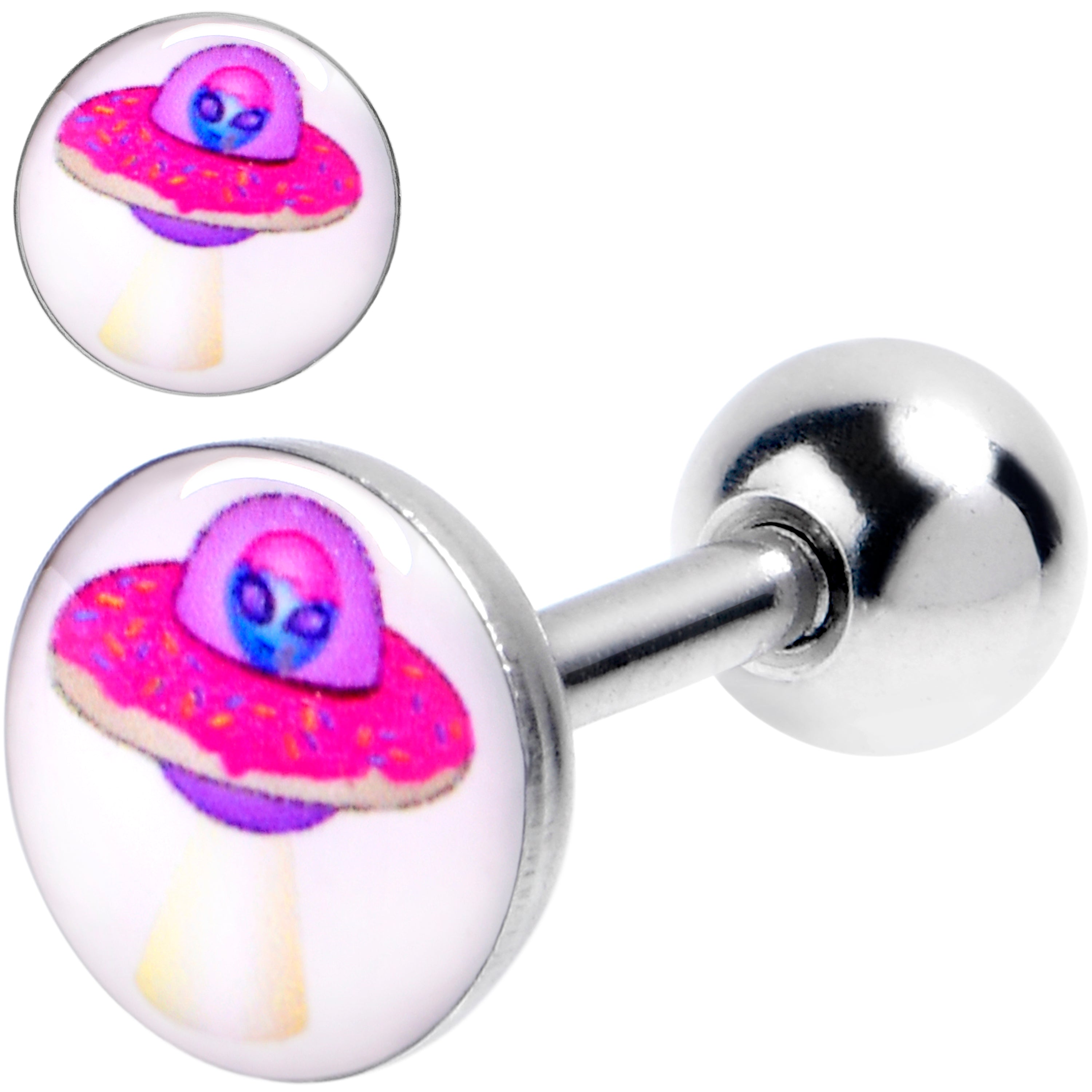 16G 1/4 UFO Alien Ship Cartilage Tragus Earring