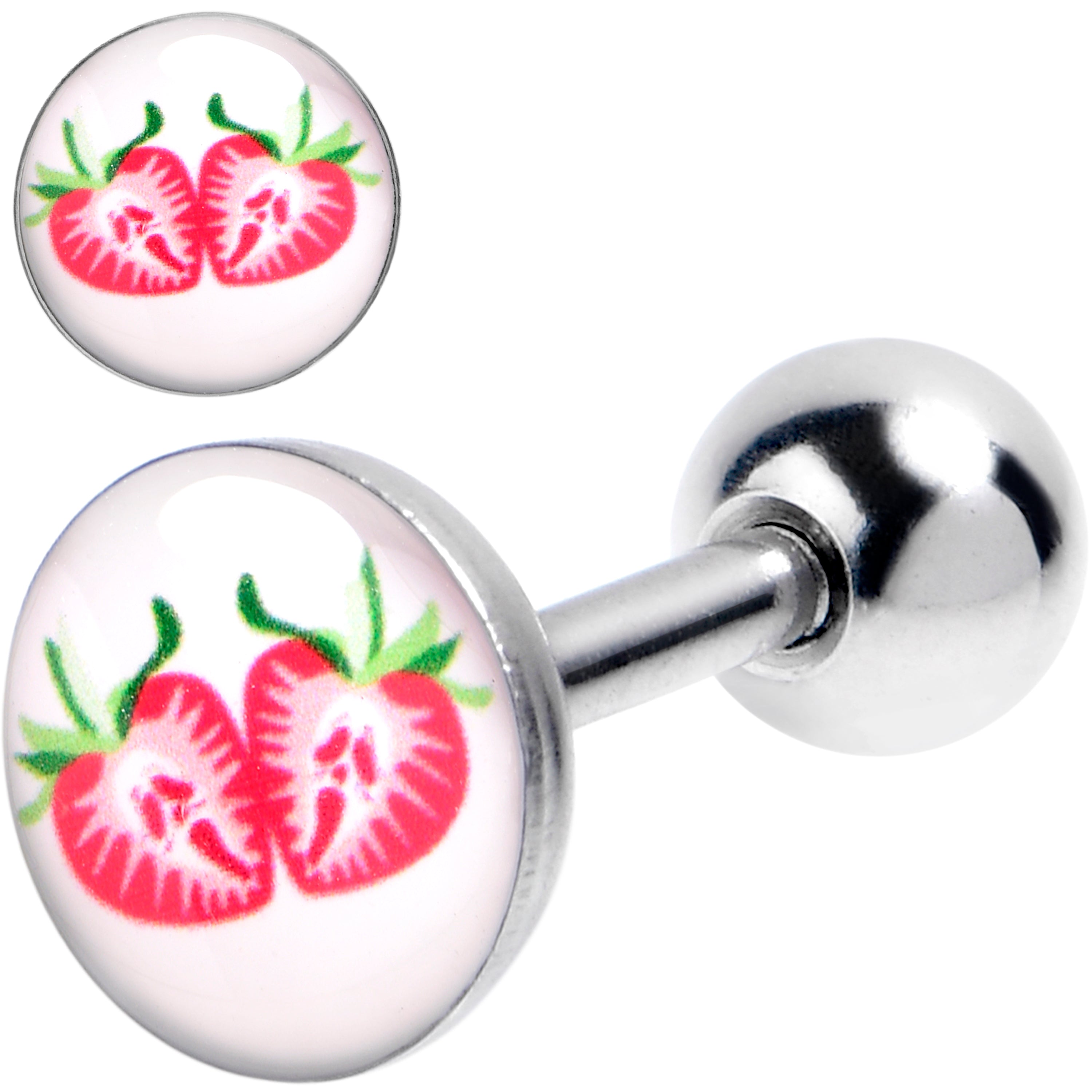 16G 1/4 Screaming Strawberry Horror Fruit Cartilage Tragus Earring