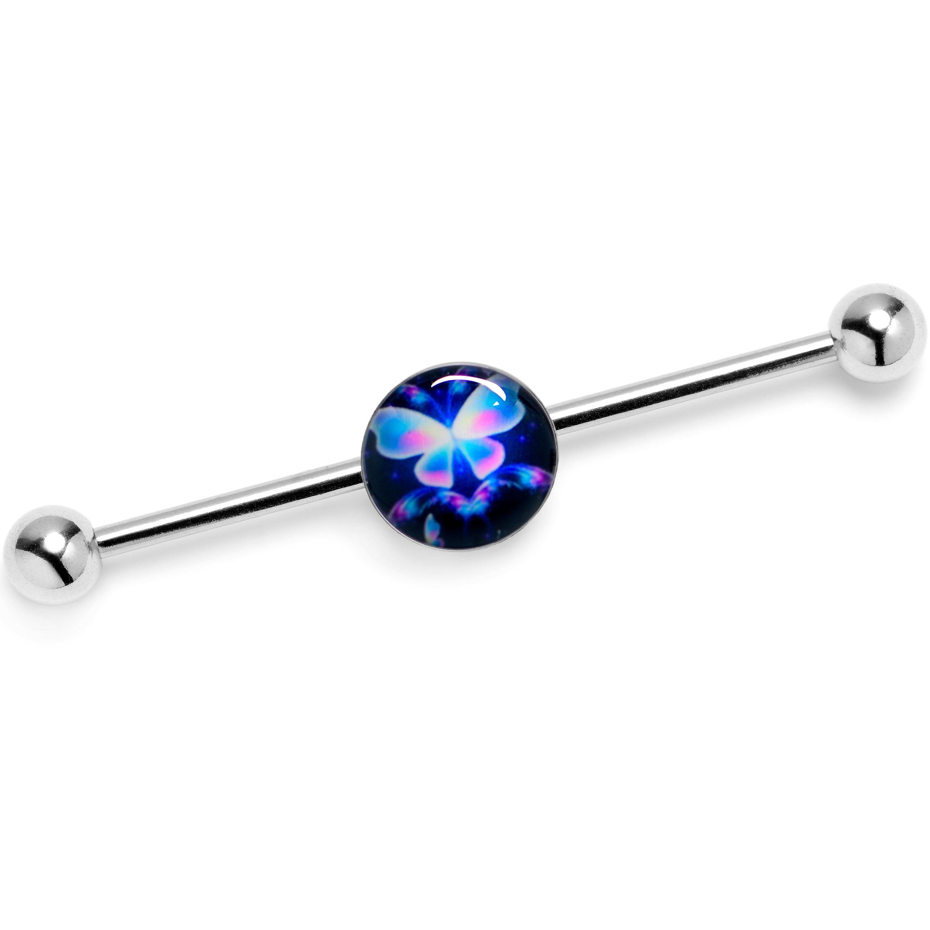 14G Futuristic Butterfly Industrial Barbell 38mm