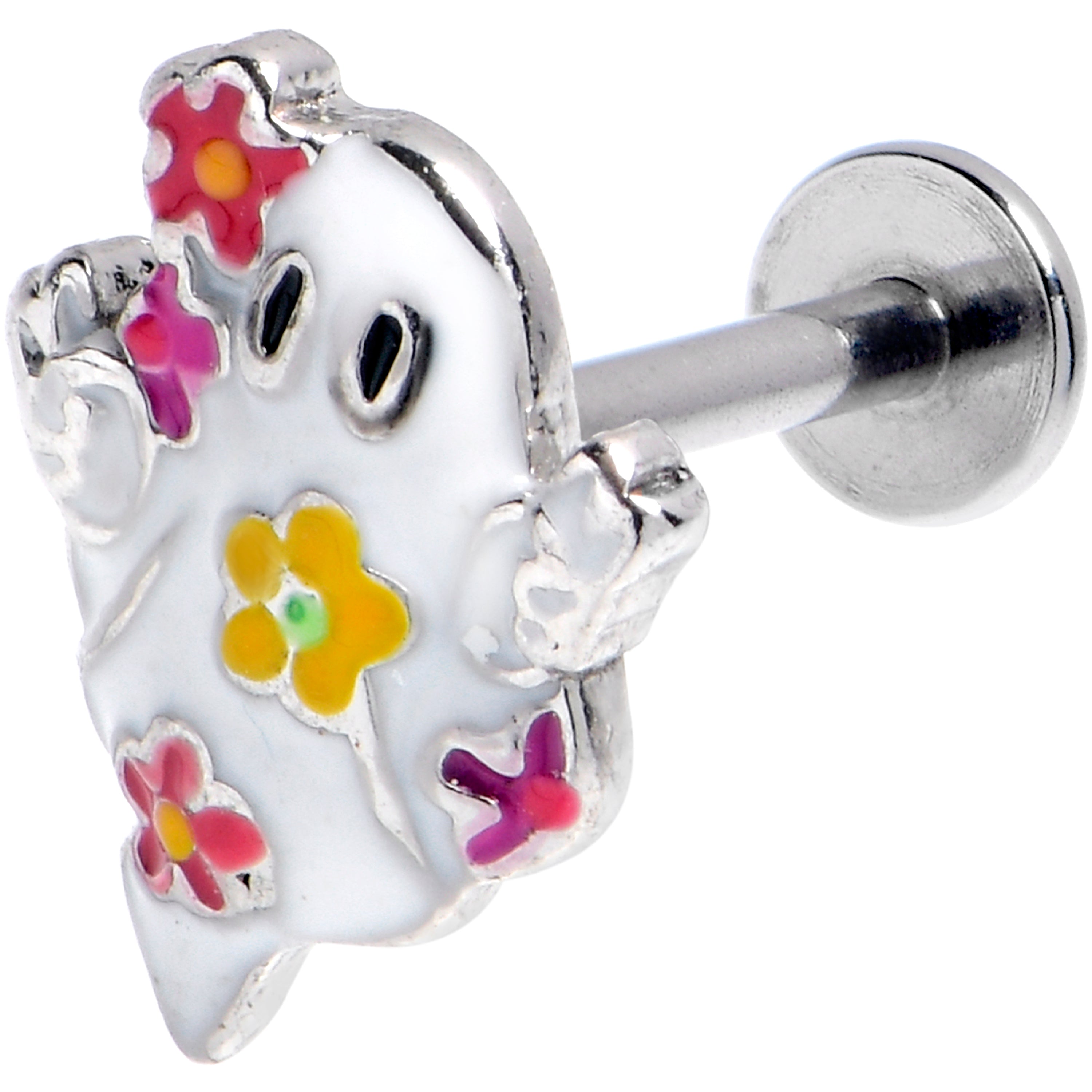 16G 5/16 Floral Ghost Halloween Labret Monroe Tragus