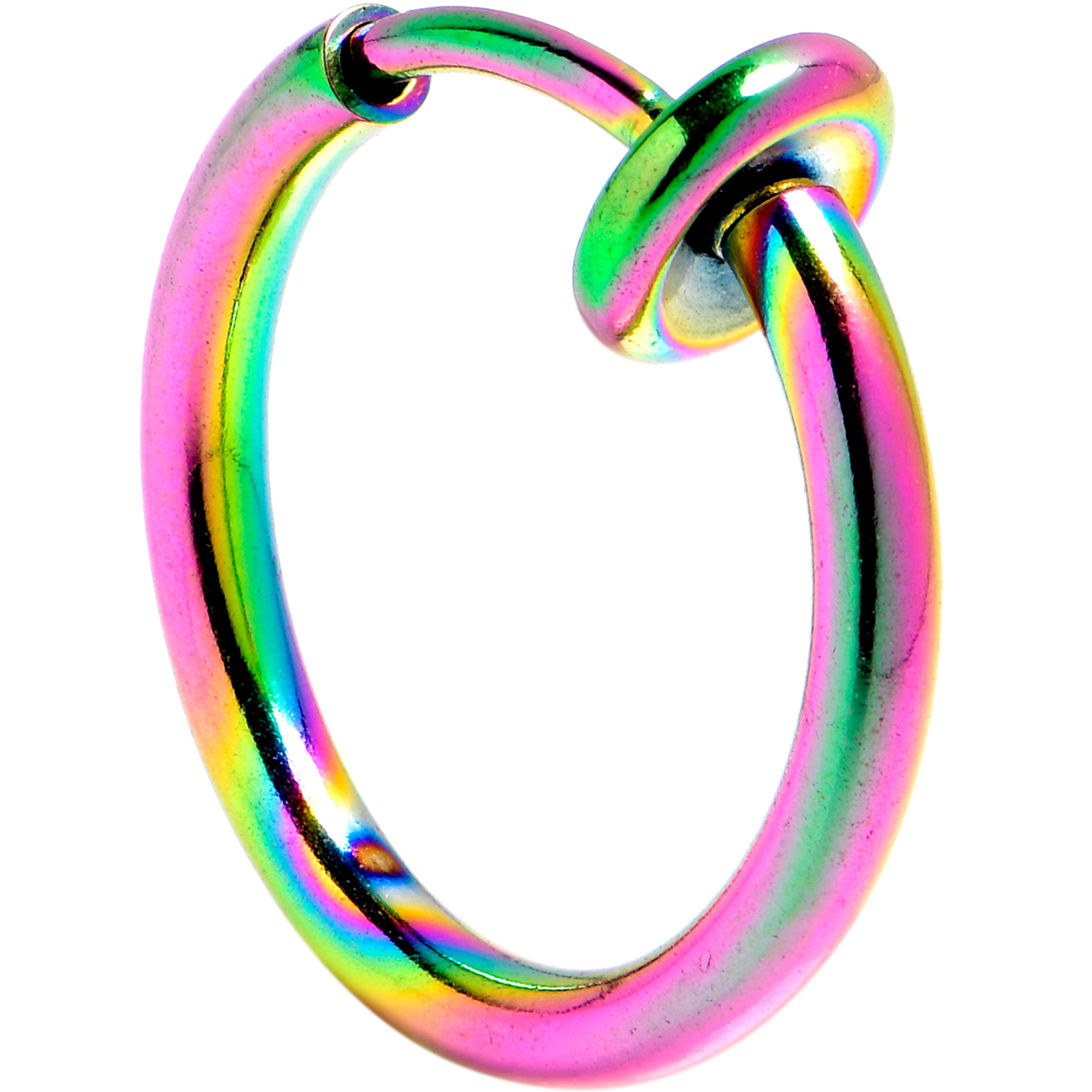 Rainbow Clip On Fake Nose Ring