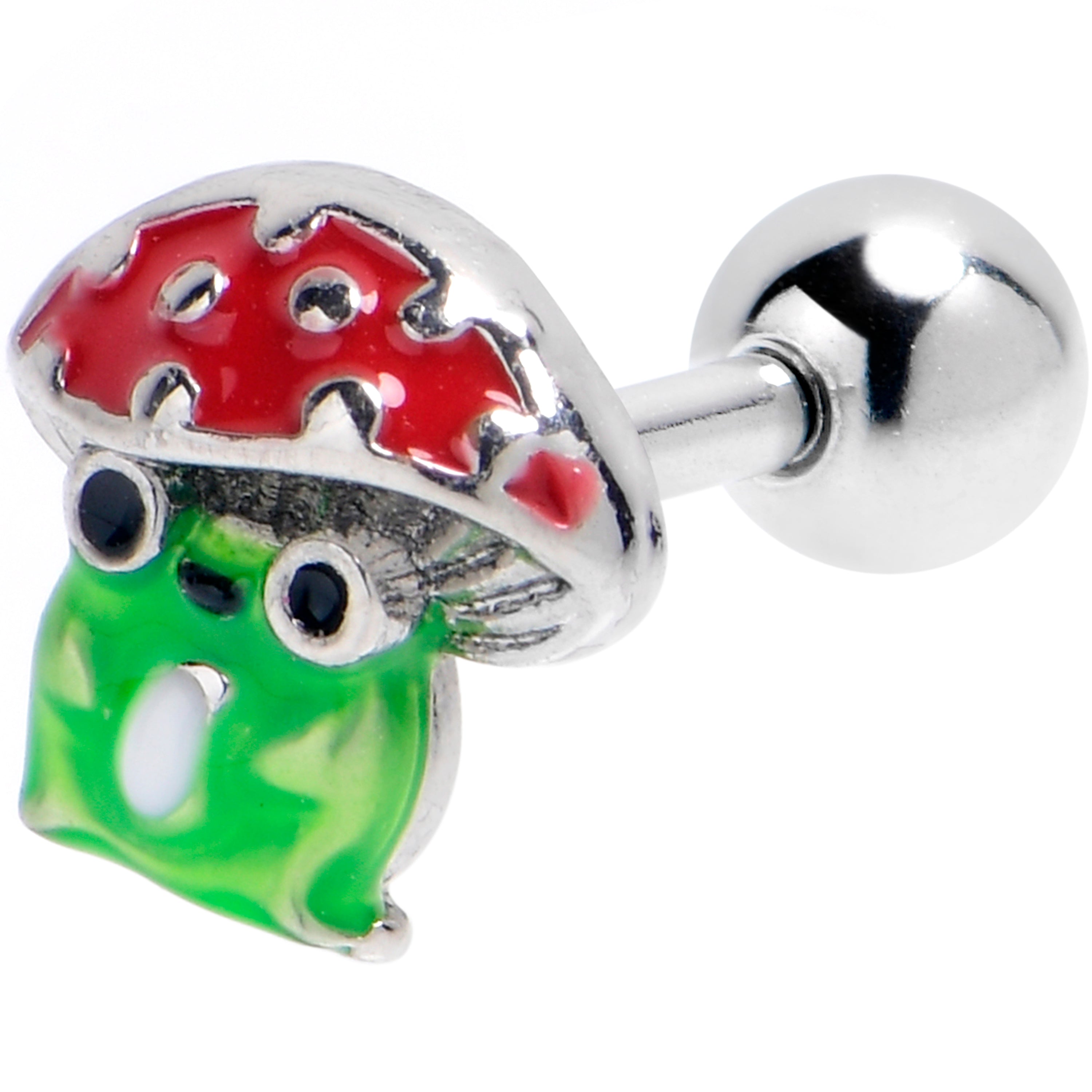 16G 1/4 Happy Mushroom Cartilage Tragus Earring