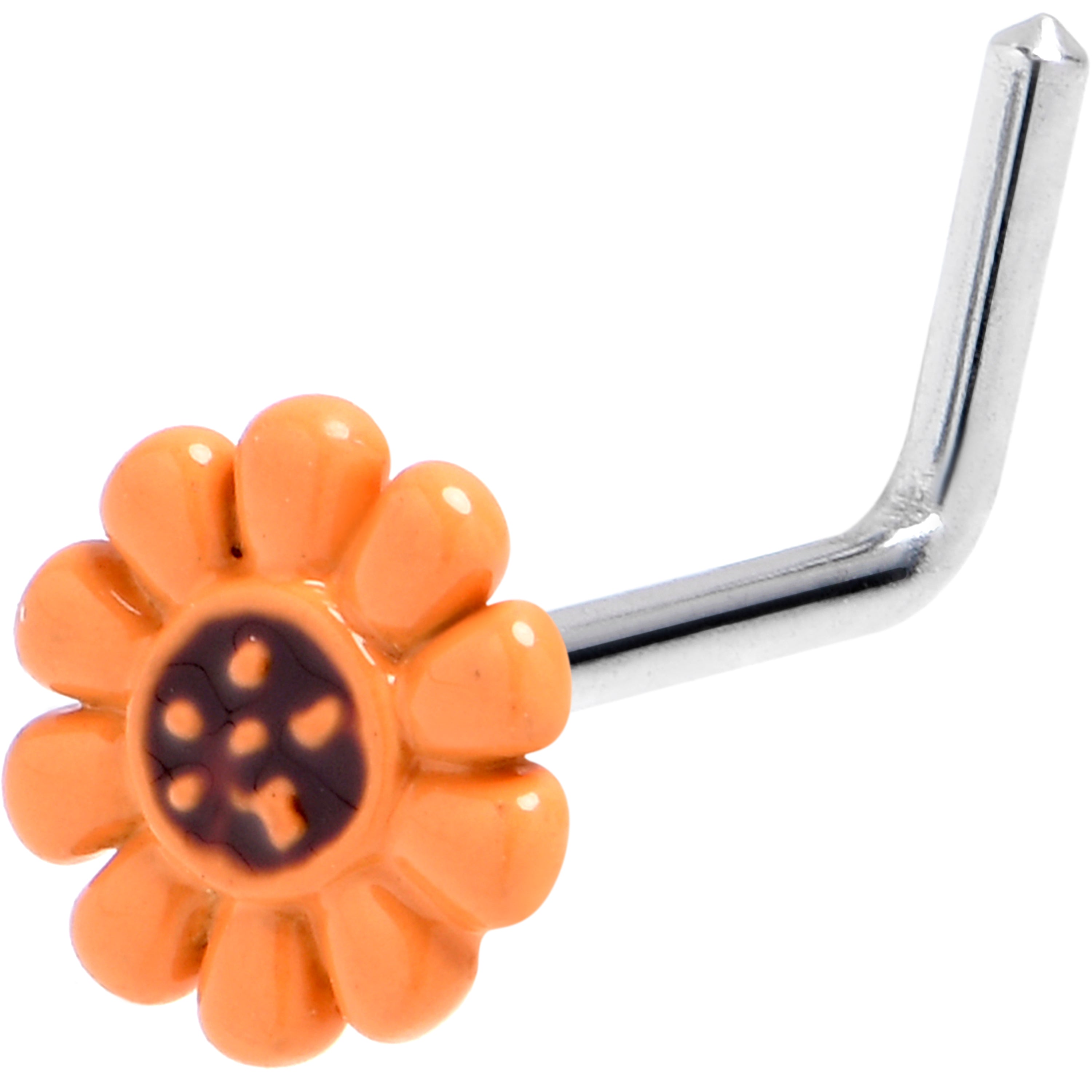 20G 7mm Simple Classic Sunflower L Shape Nose Ring