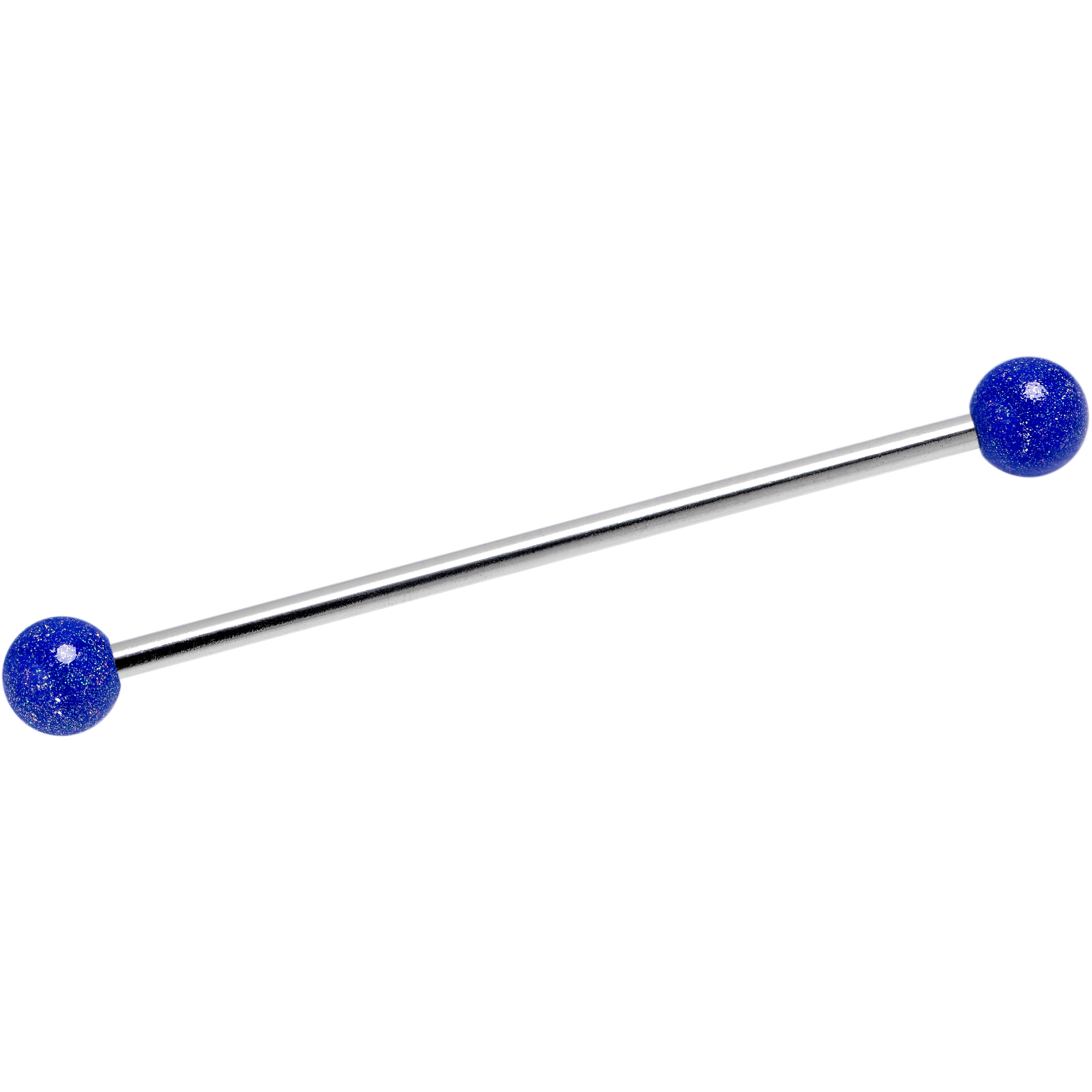 14G Shimmer Midnight Blue Ends Industrial Barbell 38mm