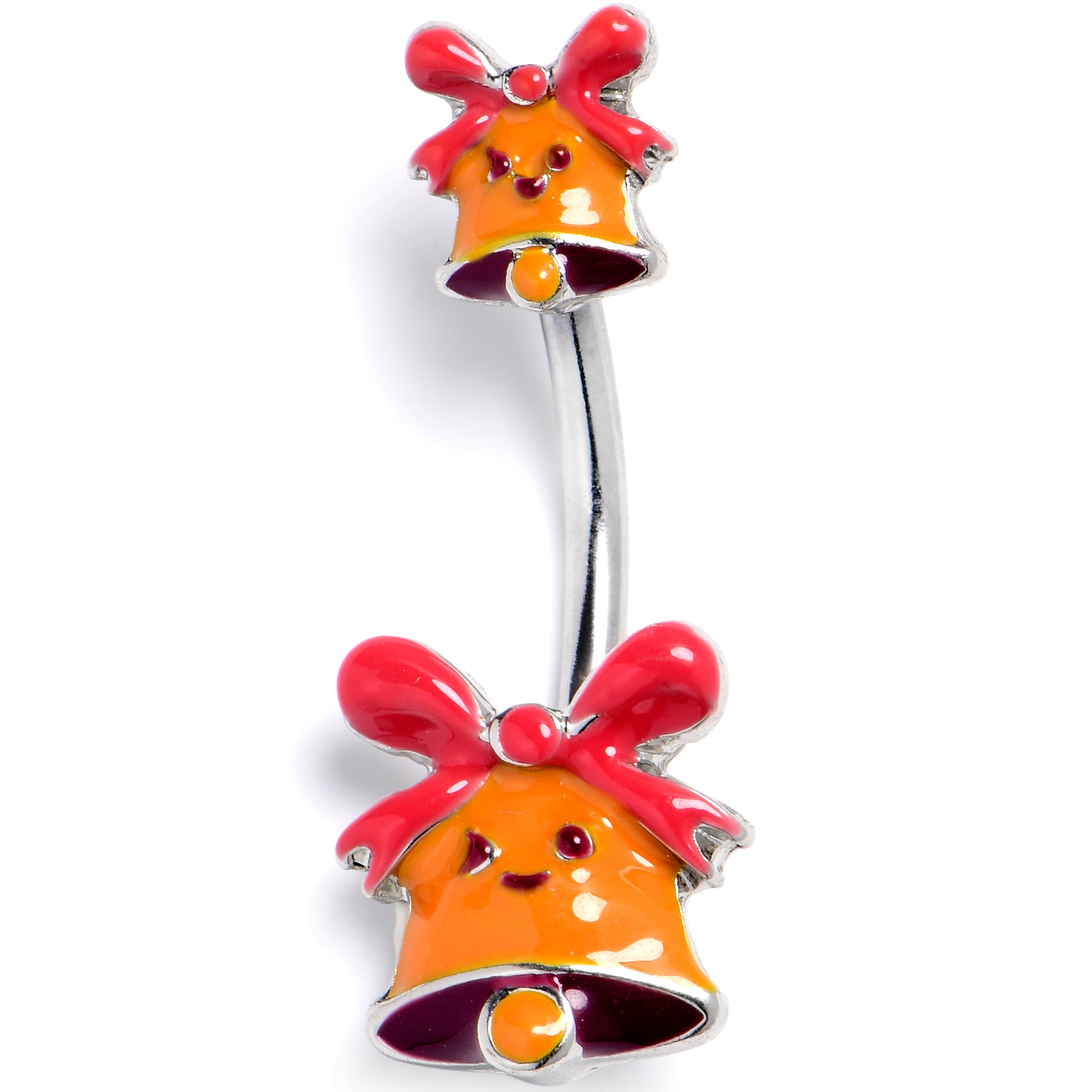 Holiday Bell Bling Double Mount Belly Ring