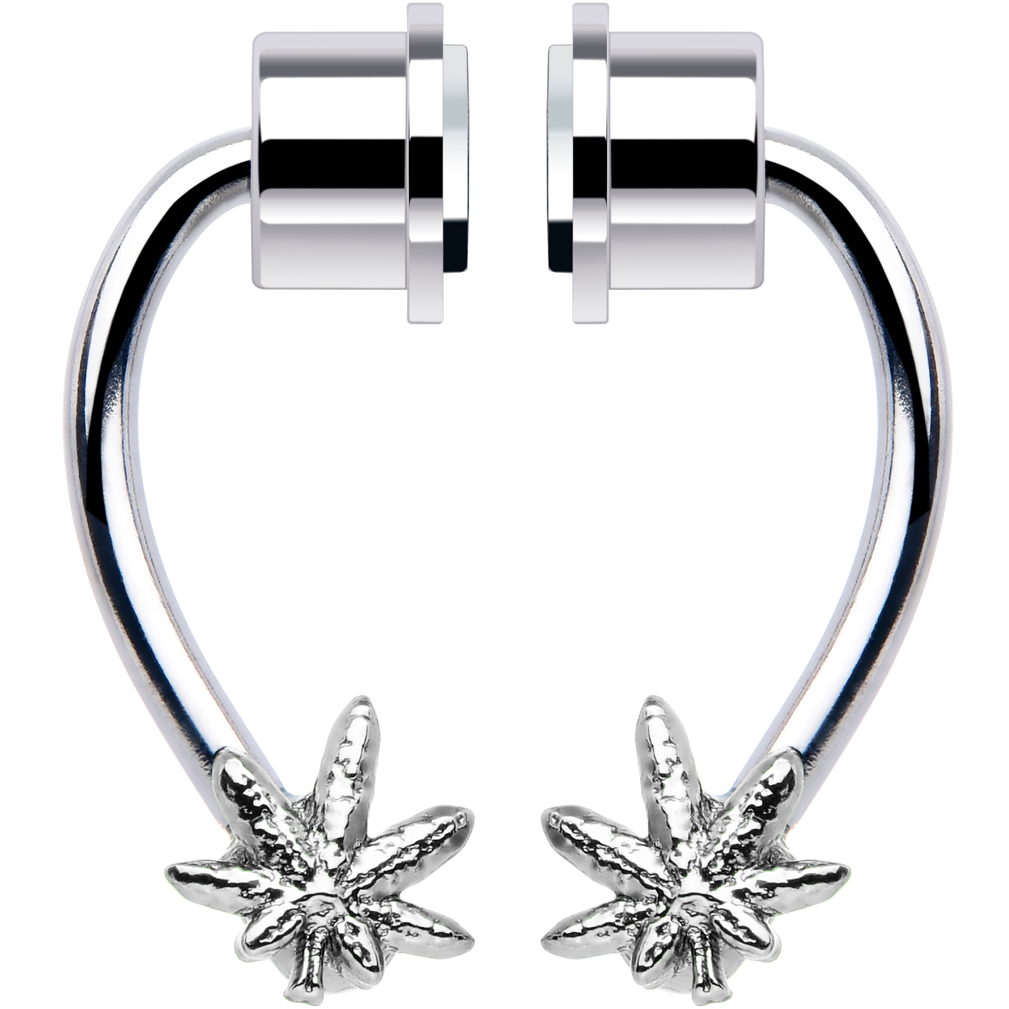 Pot Leaf Magnetic Septum Ring Horseshoe Non-Pierced Fake Nose Ring
