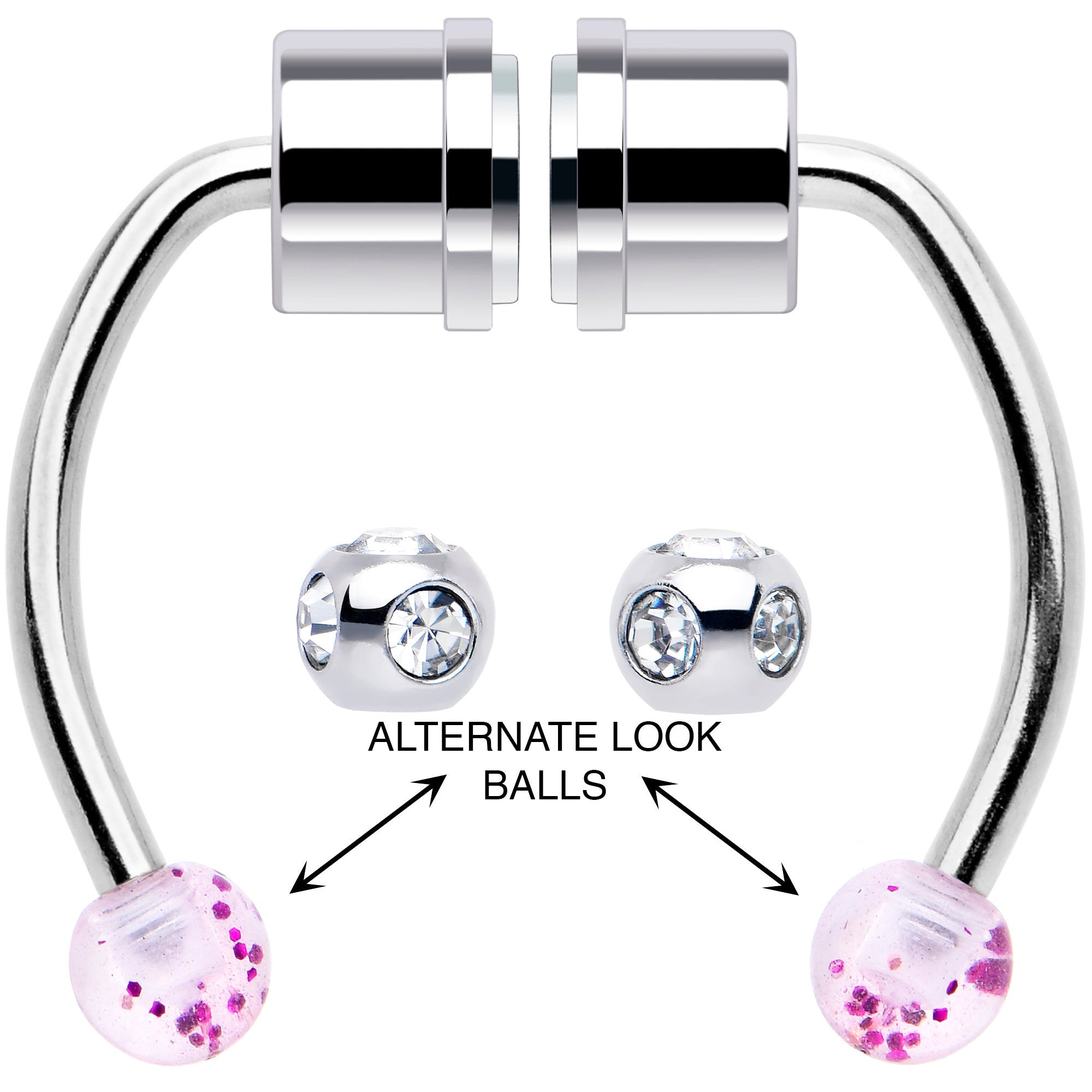 Pink Gem Magnetic Septum Ring Horseshoe Non-Pierced Fake Nose Ring