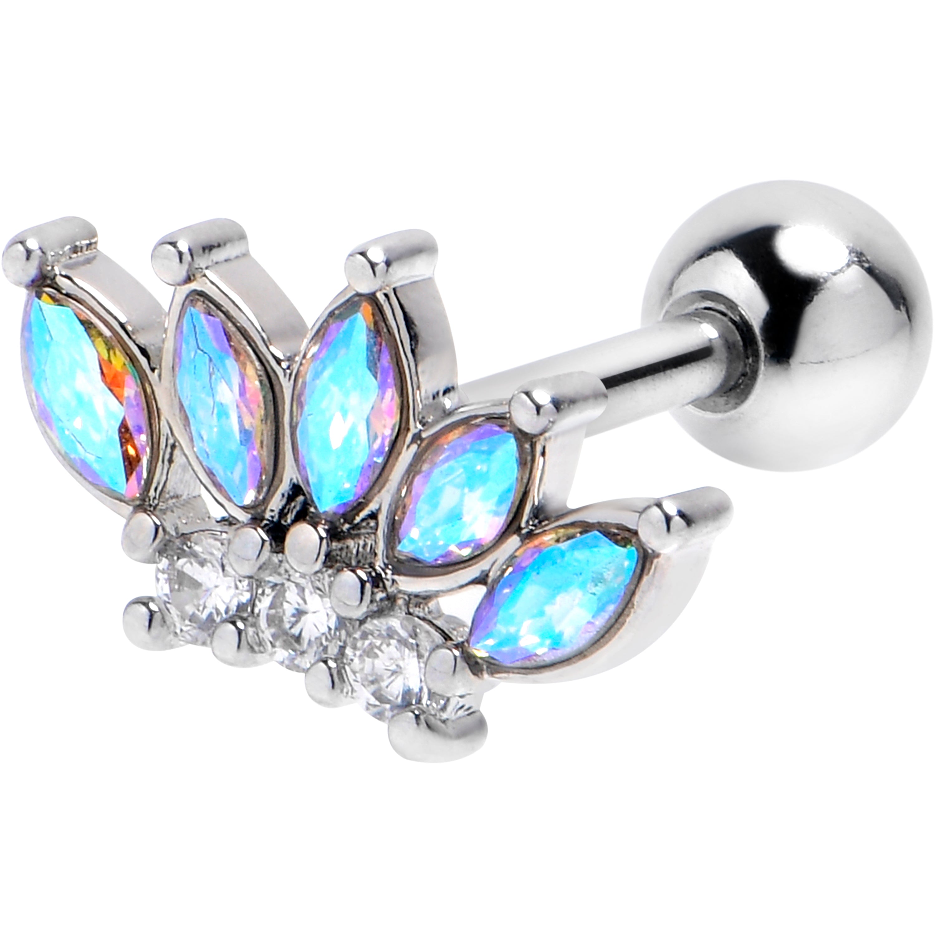 16G 1/4 Aurora Gem Fashion Fan Cartilage Tragus Earring