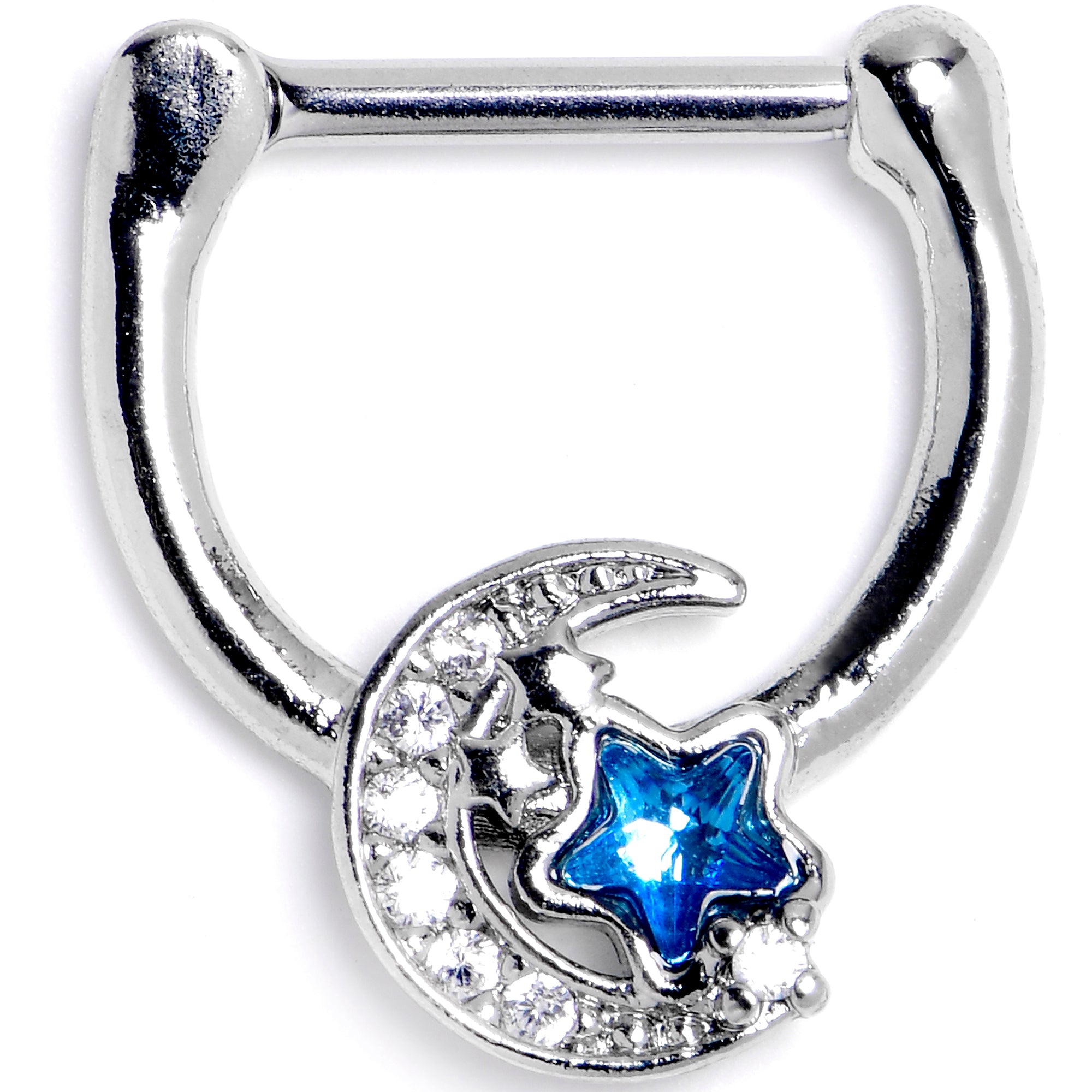 16G 5/16 Blue CZ Gem Starry Night Sky Cartilage Clicker