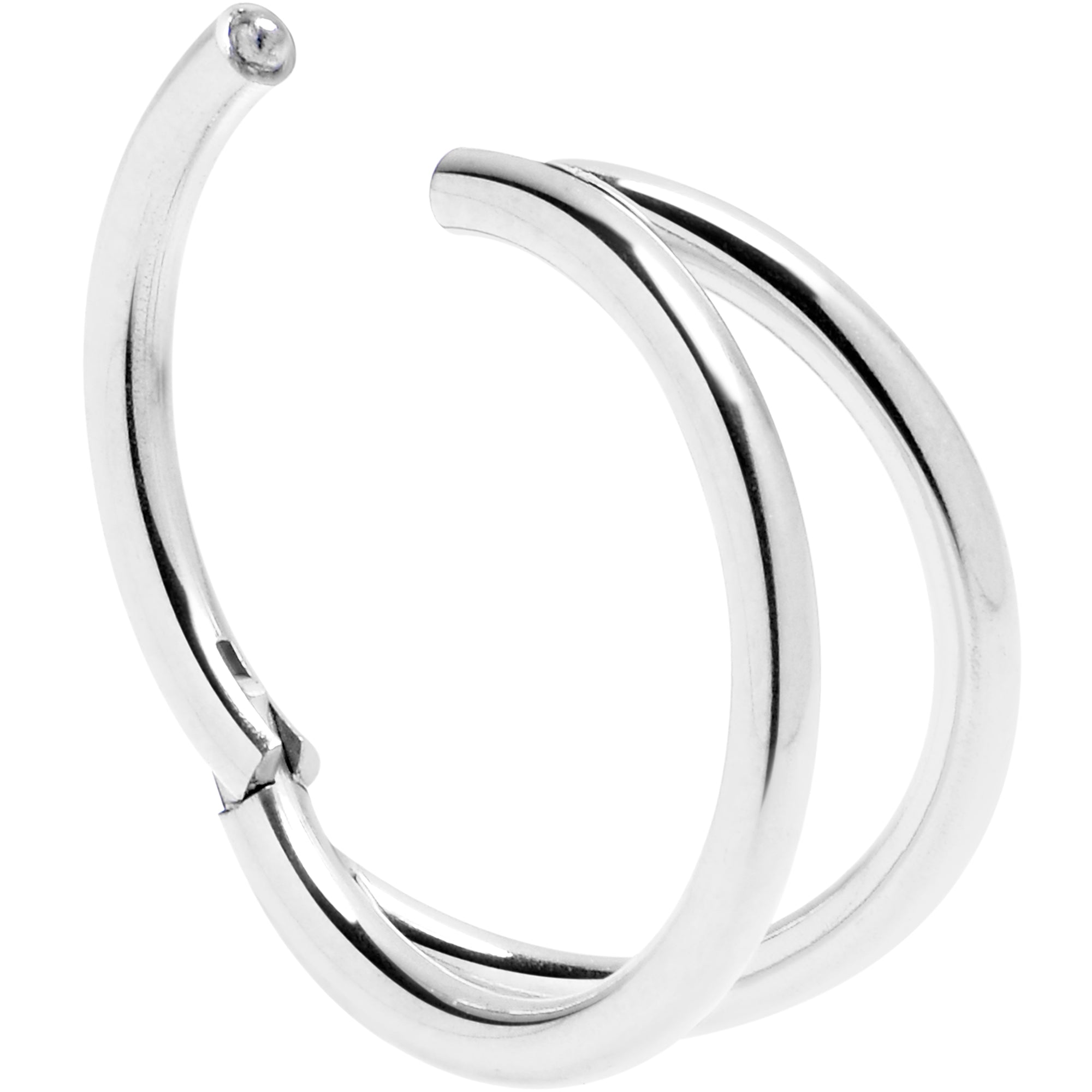 16G 3/8 Double Row Illusion Hinged Segment Ring