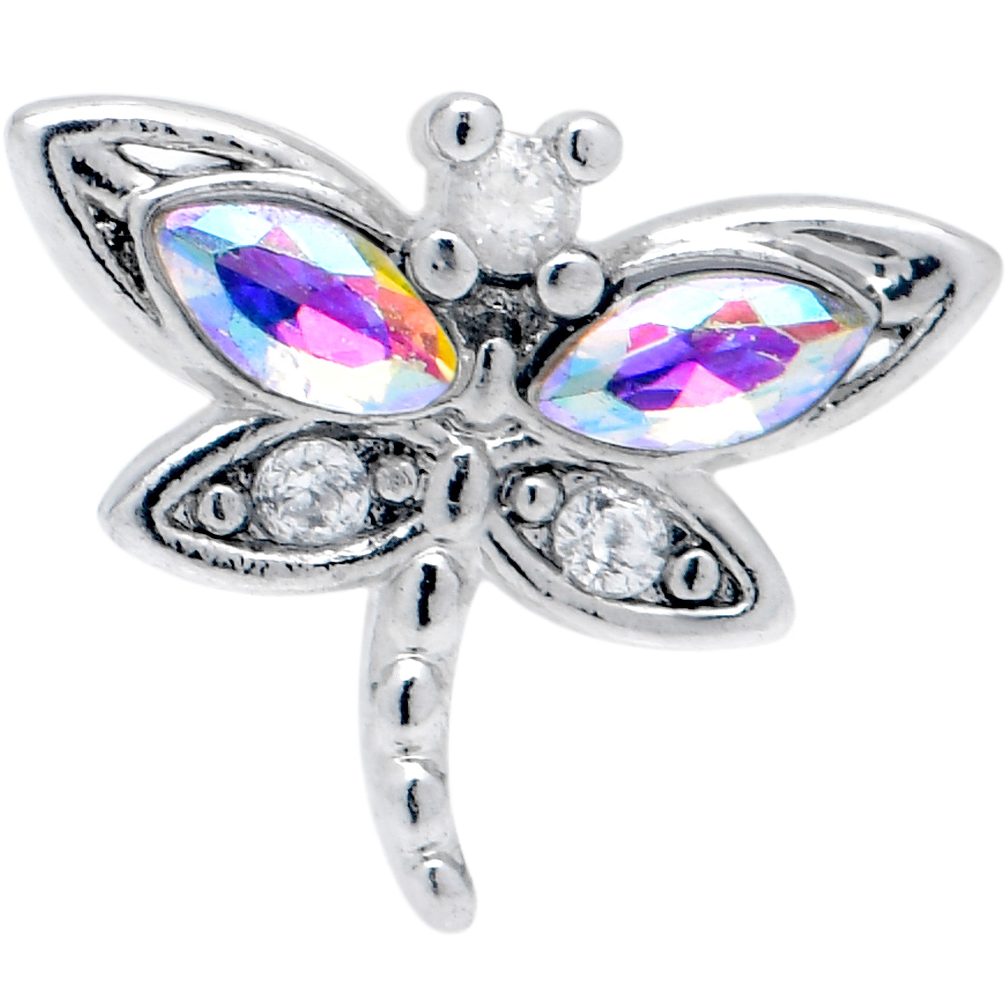 16G 5/16 Aurora CZ Gem Understated Dragonfly Labret Monroe Tragus