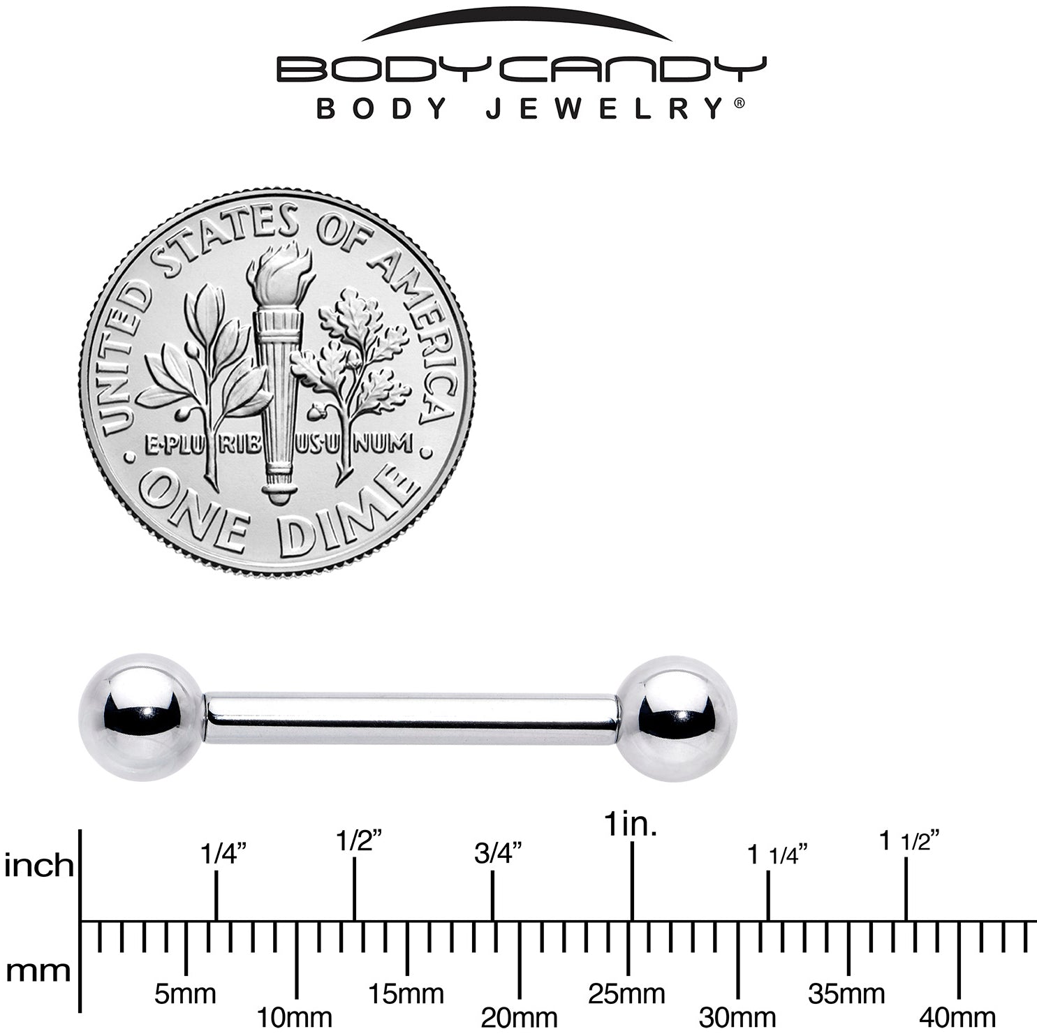 10G Stainless Straight Steel Barbell 3/4 6mm