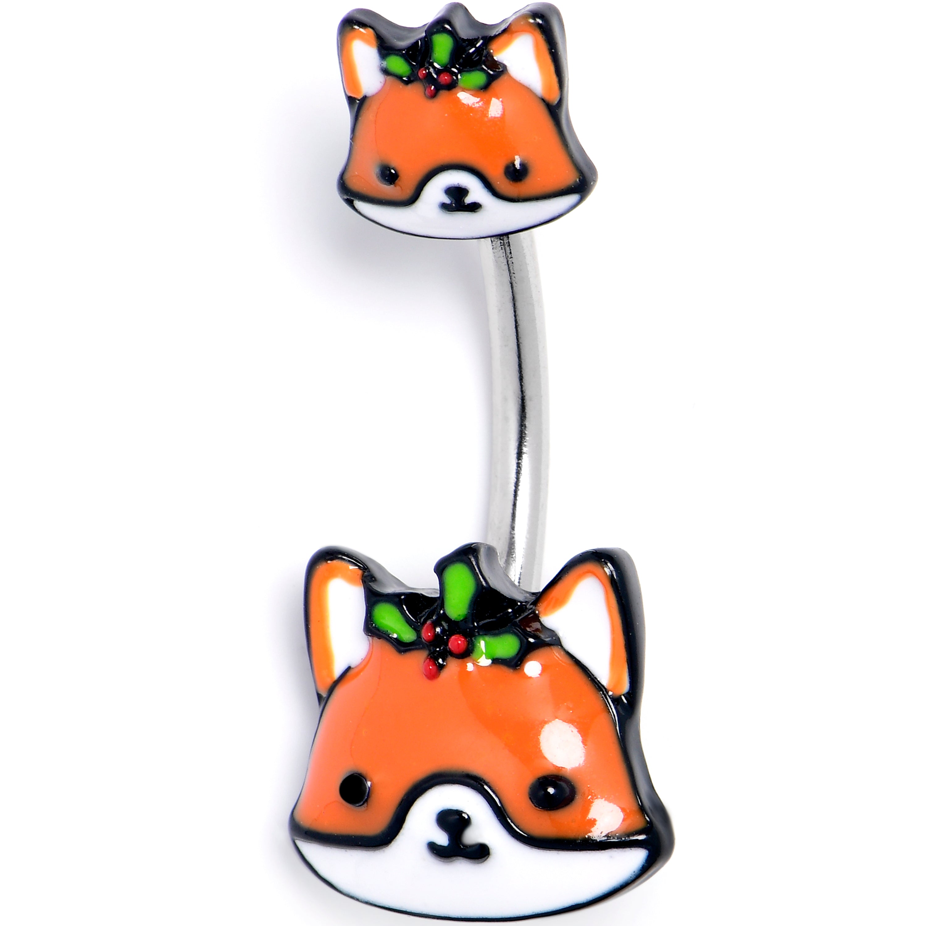 Holly Holiday Fox Double Mount Belly Ring
