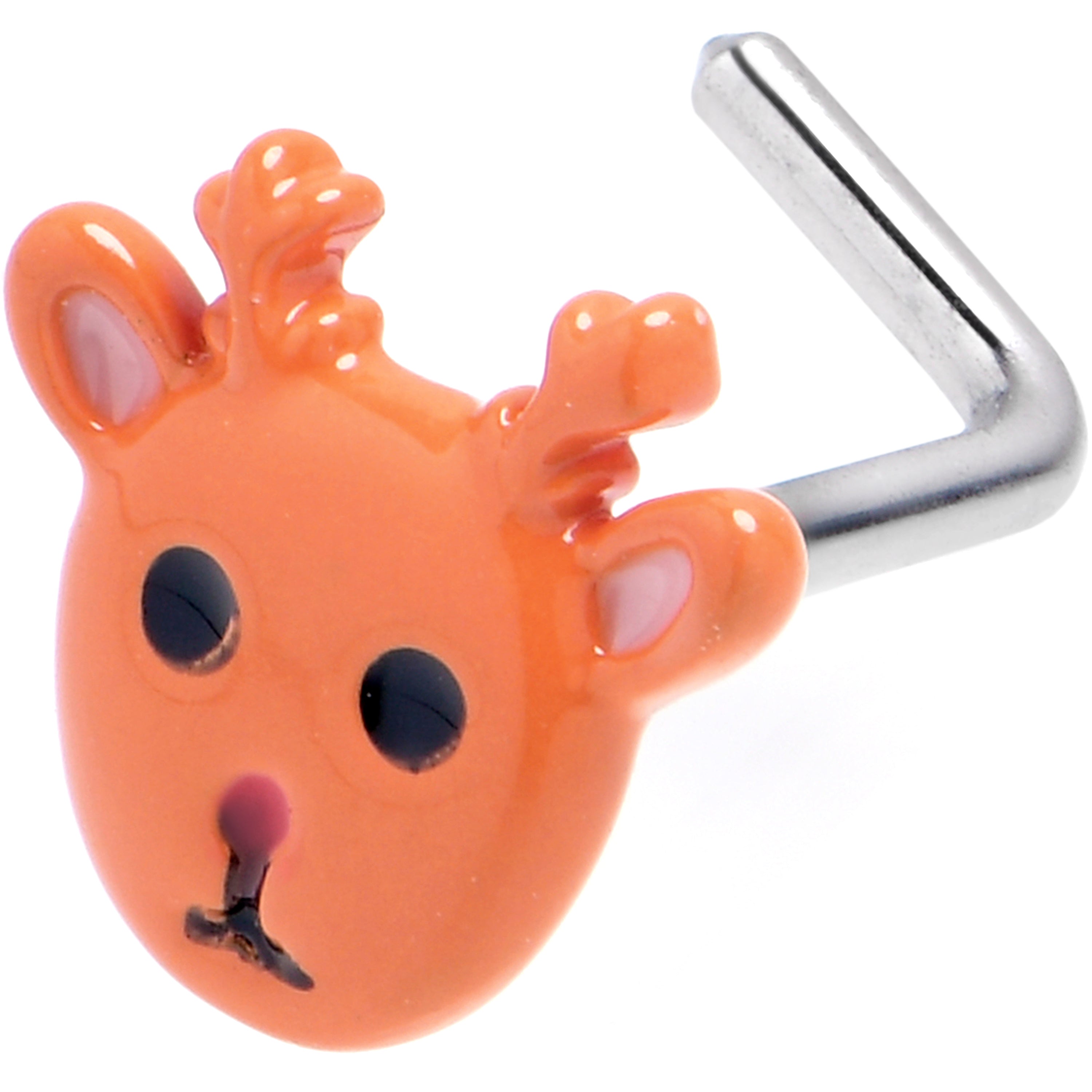 20G 7mm Santa's Reindeer L Shape Nose Ring