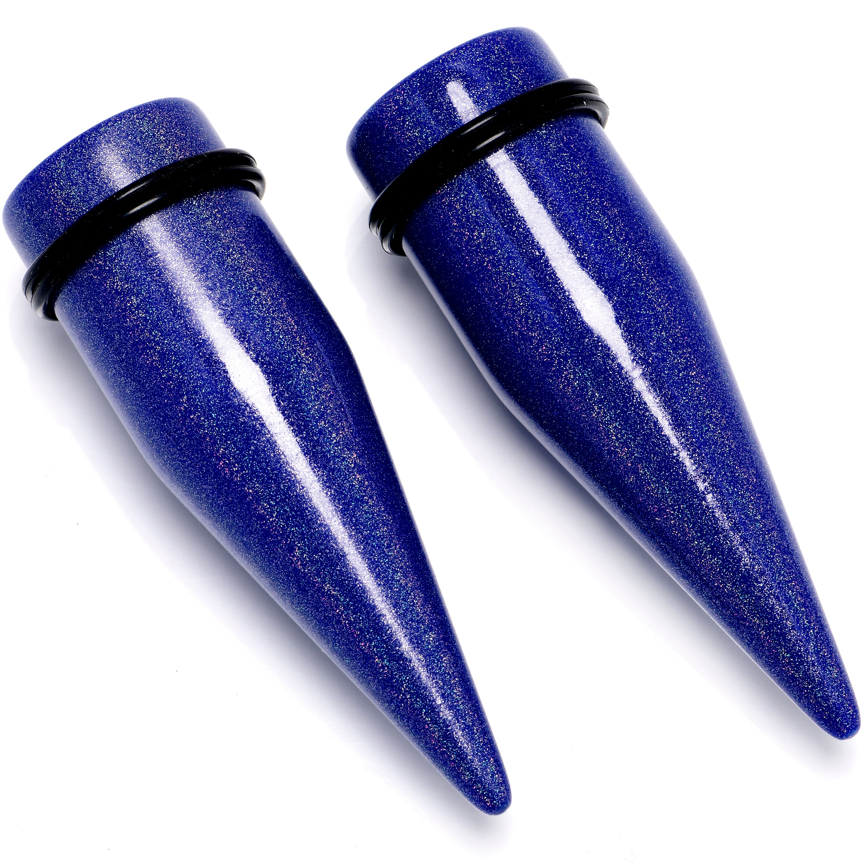 Blue Shimmer Acrylic Straight Taper Set 6mm to 20mm Sizes
