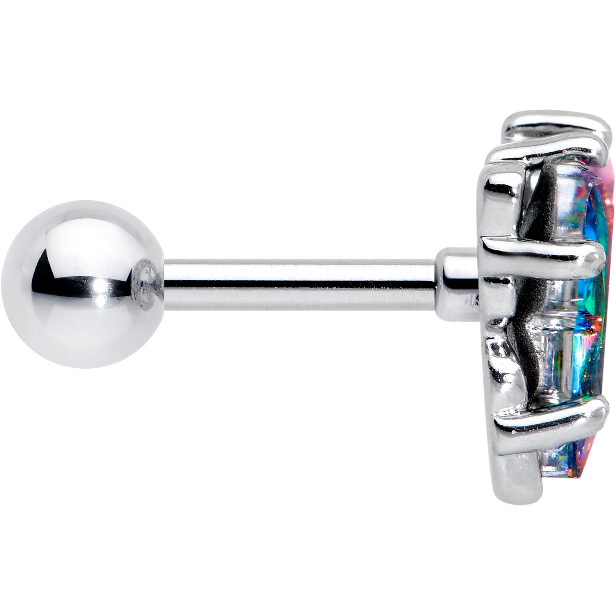 16G 1/4 Rainbow CZ Gem Simply Colorful Butterfly Cartilage Earring