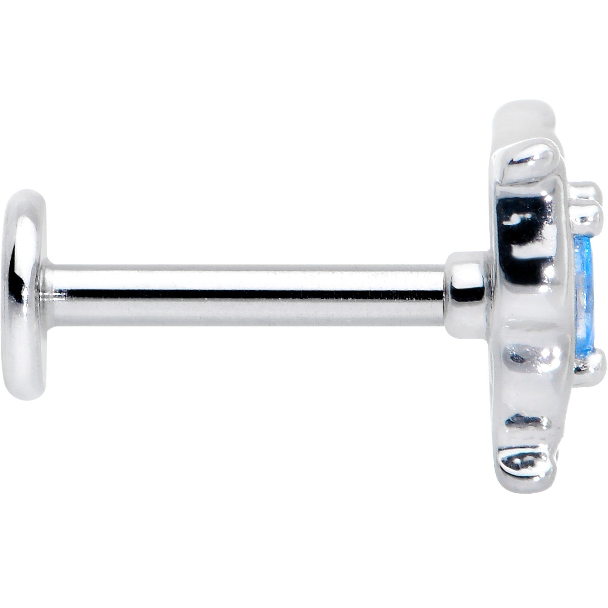 16G 5/16 Blue Gem Fancy Fab Butterfly Internally Threaded Labret