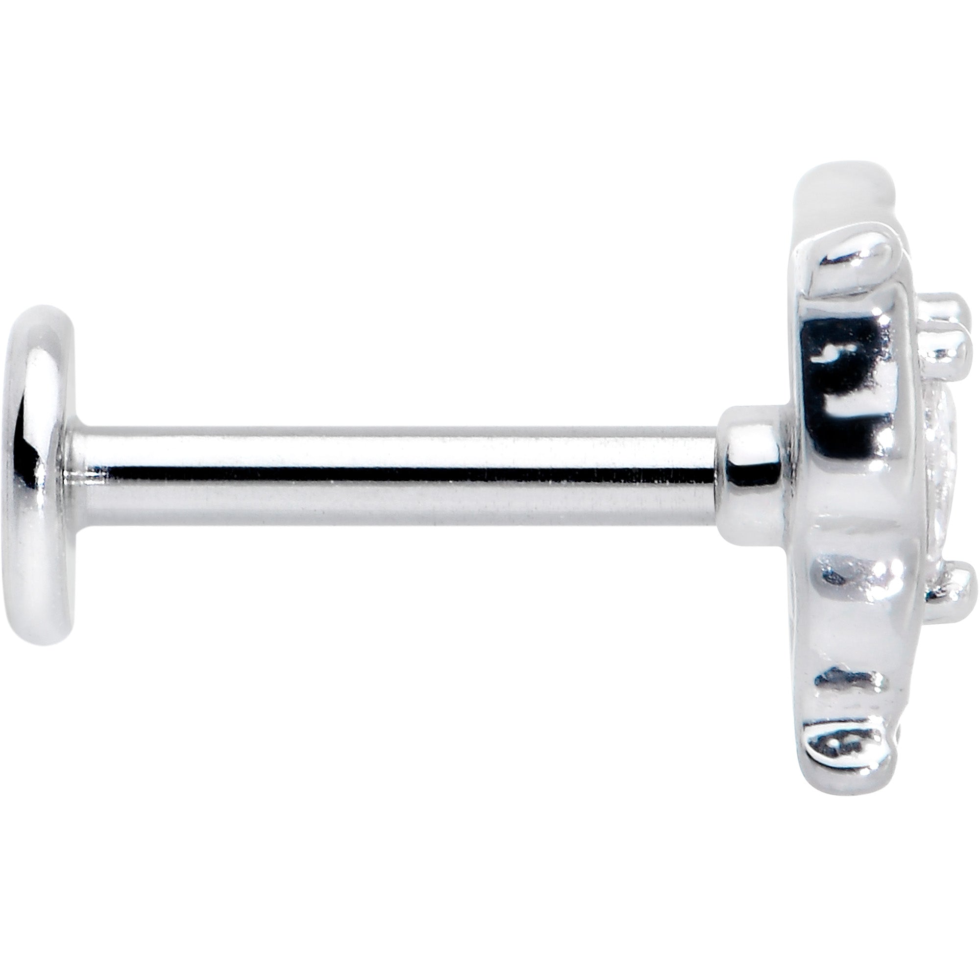 16G 5/16 Clear Gem Fancy Fab Butterfly Internally Threaded Labret