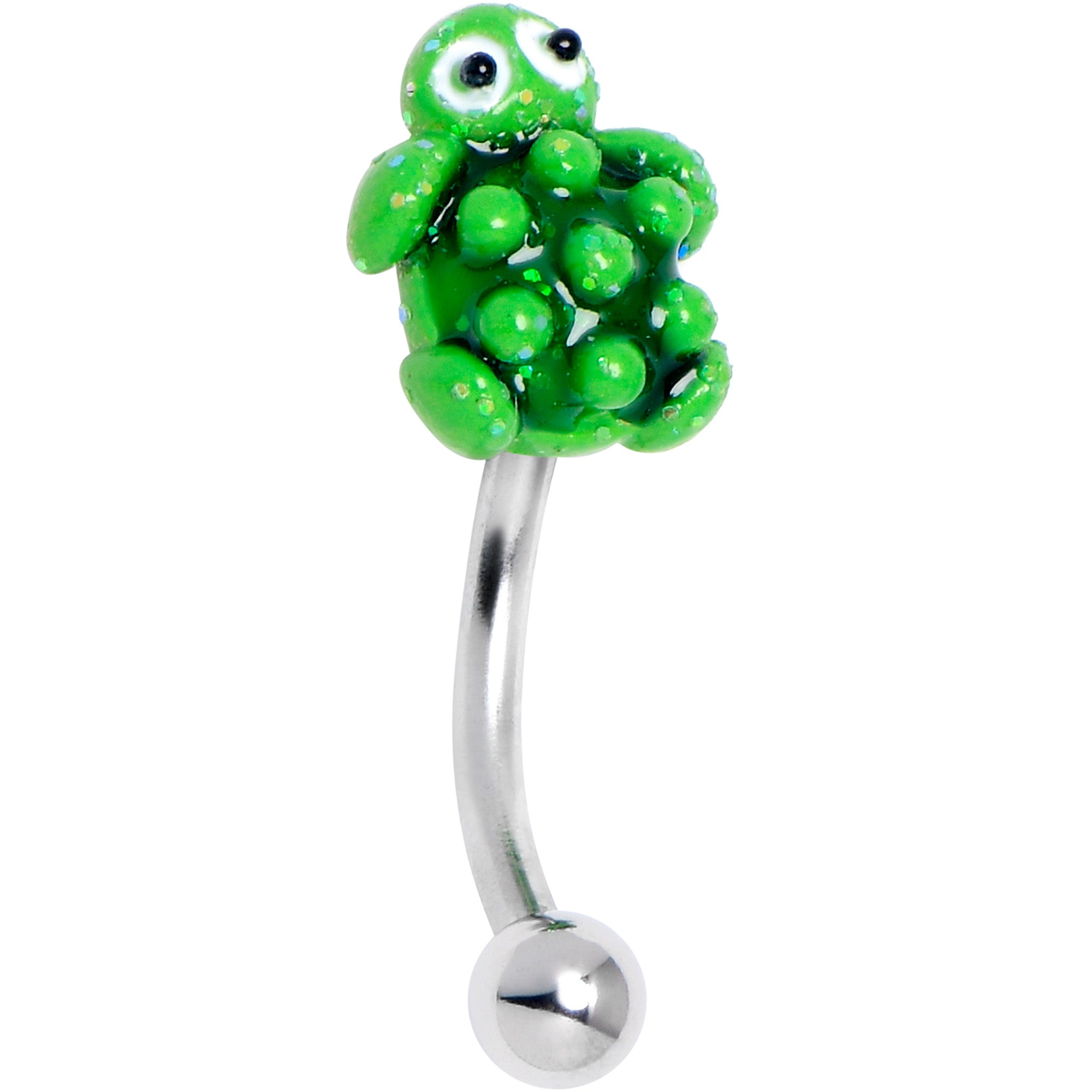 16G 5/16 Texture Turtle Curved Eyebrow Ring