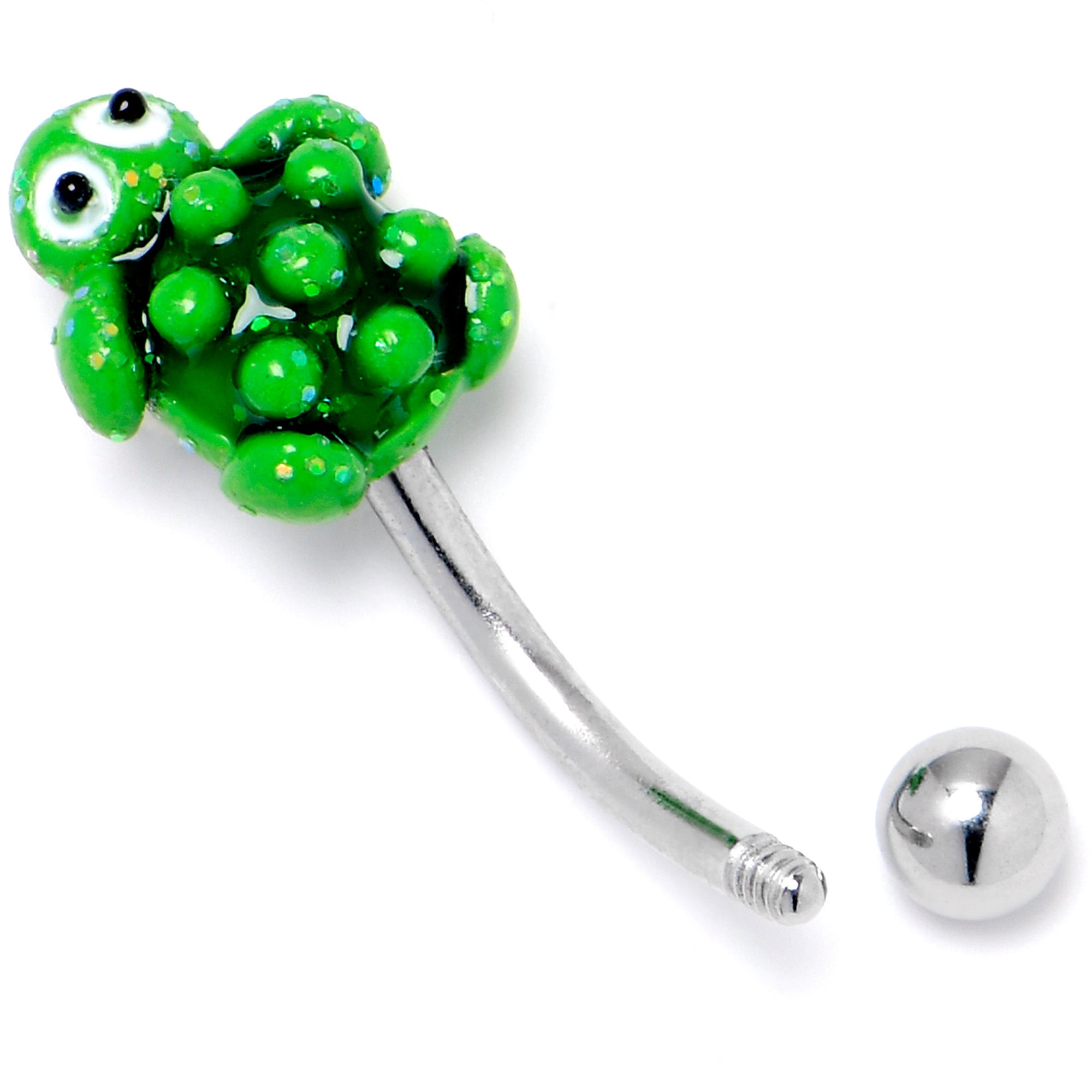 16G 5/16 Texture Turtle Curved Eyebrow Ring