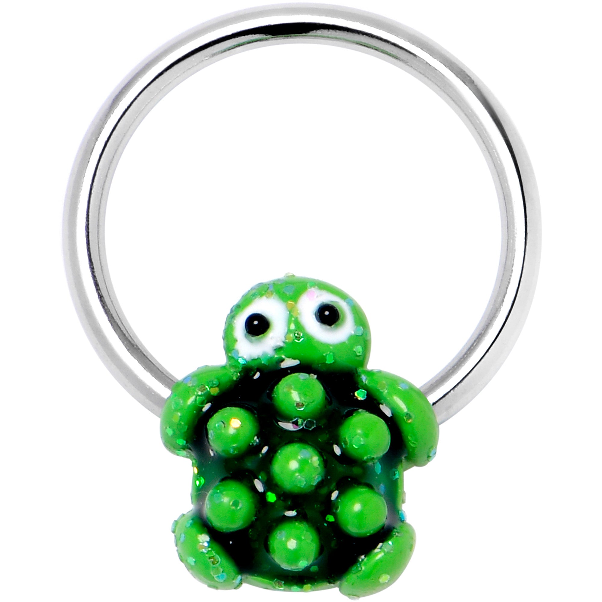 16G 3/8 Texture Turtle BCR Captive Ring