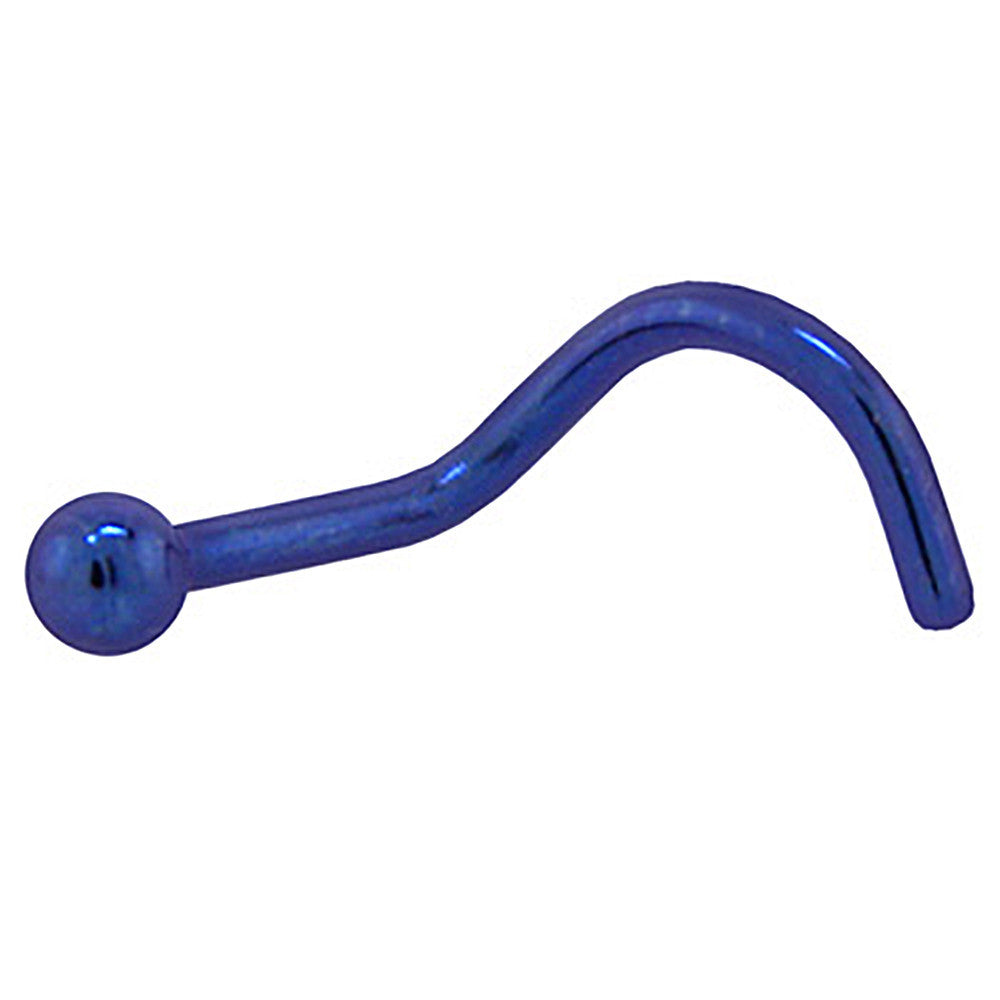 Grade 23 Titanium Dark Blue BALL Nose Ring