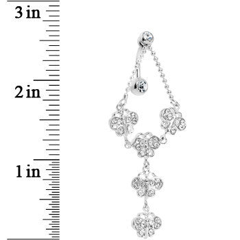 TOP DANGLE Crystalline PAVED GEM BUTTERFLY CHAIN Belly Ring