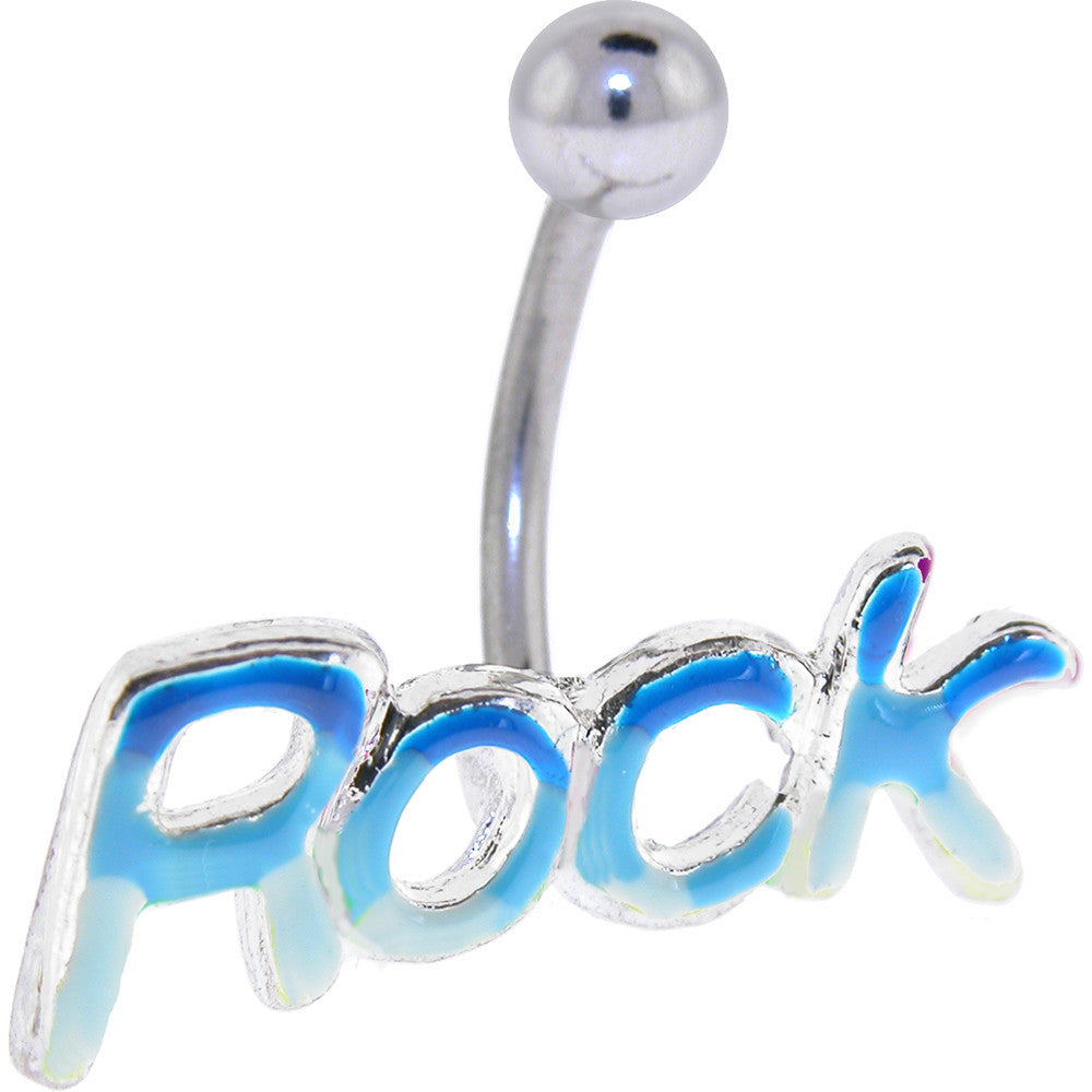 Blue Tint ROCK Belly Ring