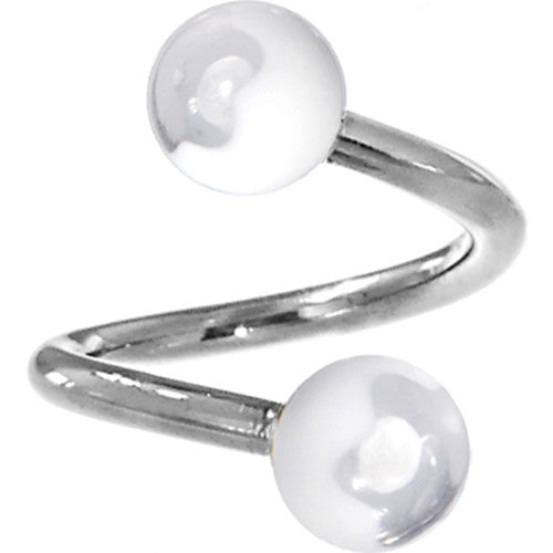 Clear FLOWER Spiral Twister Belly Ring